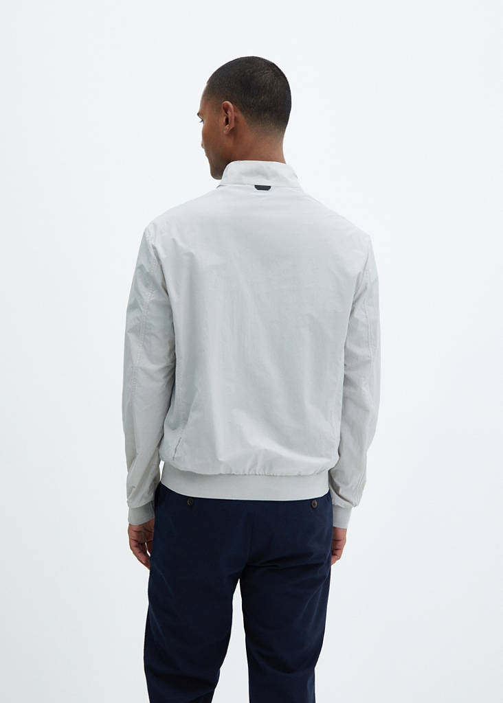 Water-repellent jacket with zip — Ice Grey