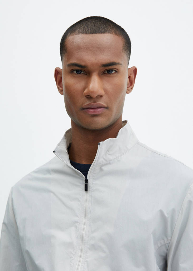Water-repellent jacket with zip — Ice Grey