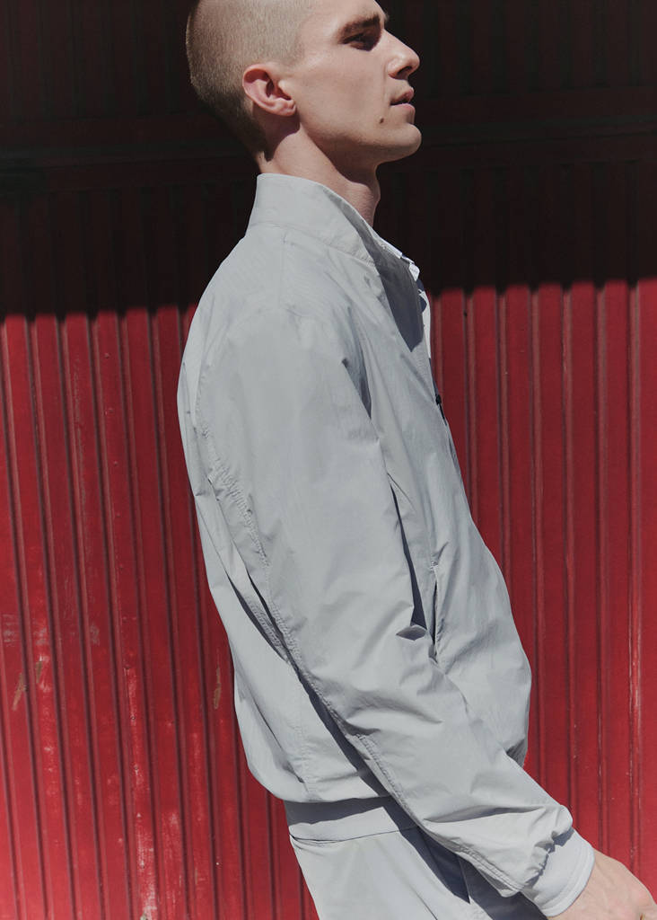 Water-repellent jacket with zip — Ice Grey
