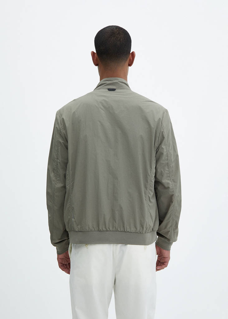 Water-repellent jacket with zip — Khaki