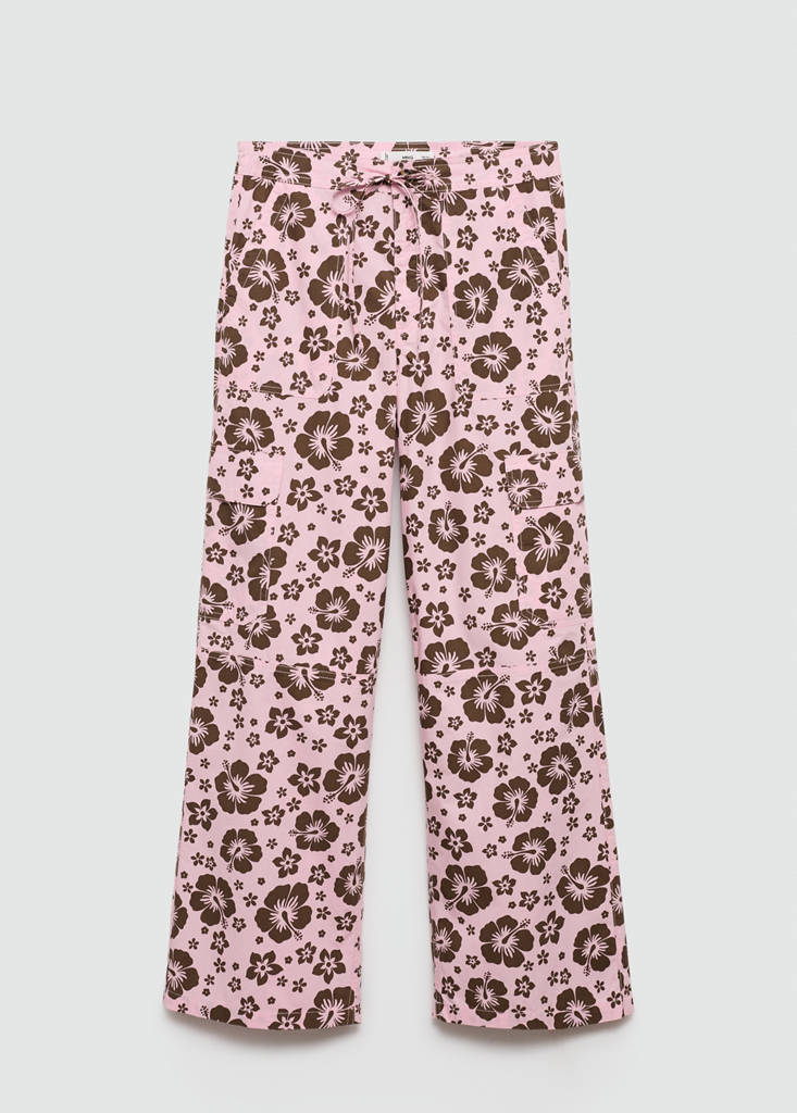 Flower print trousers — Pastel Pink