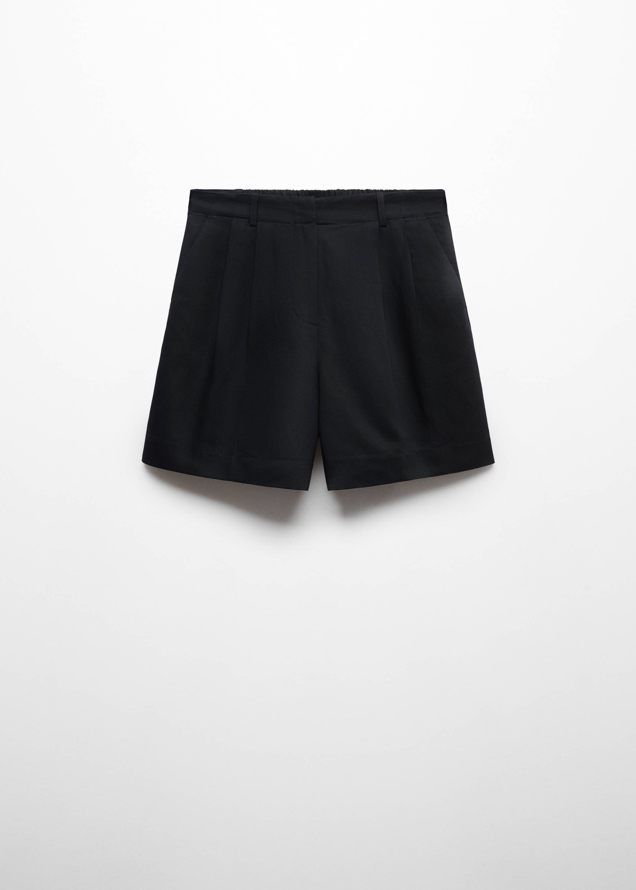 Linen-blend Bermuda plated shorts - Article without model