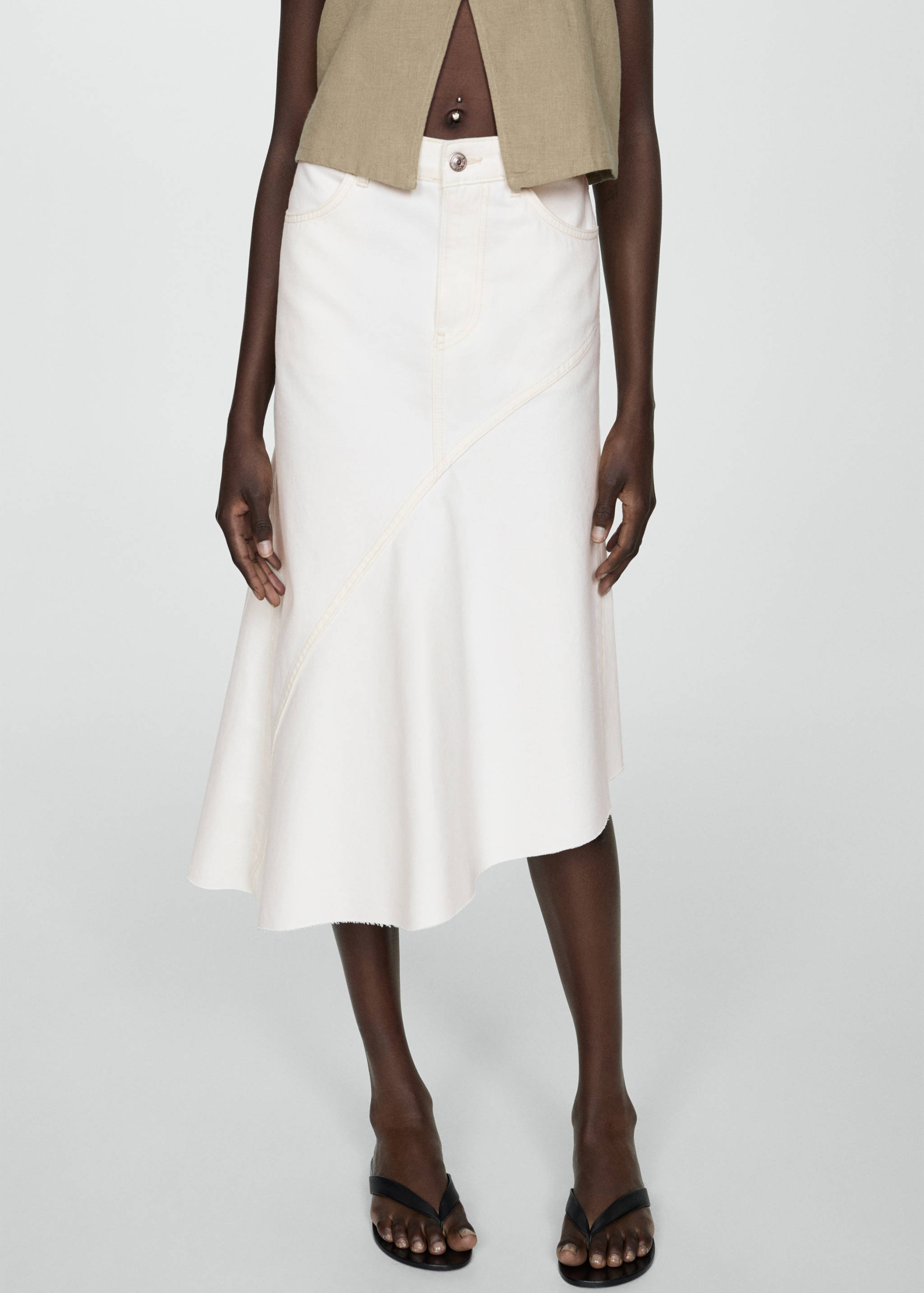 Asymmetrical denim skirt - Medium plane