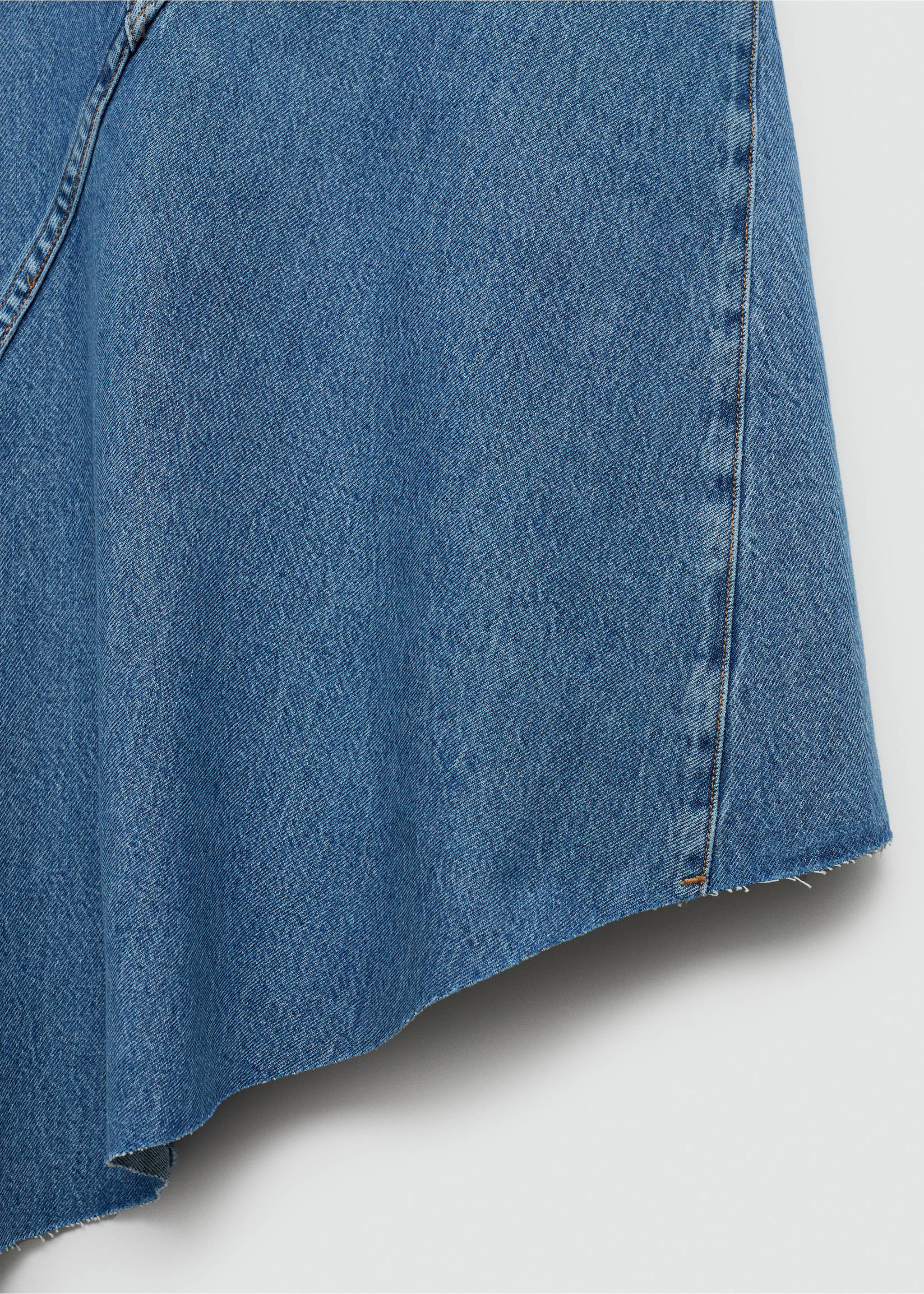 Asymmetrical denim skirt - Details of the article 8, Medium Blue. Ref: 67059232-00.