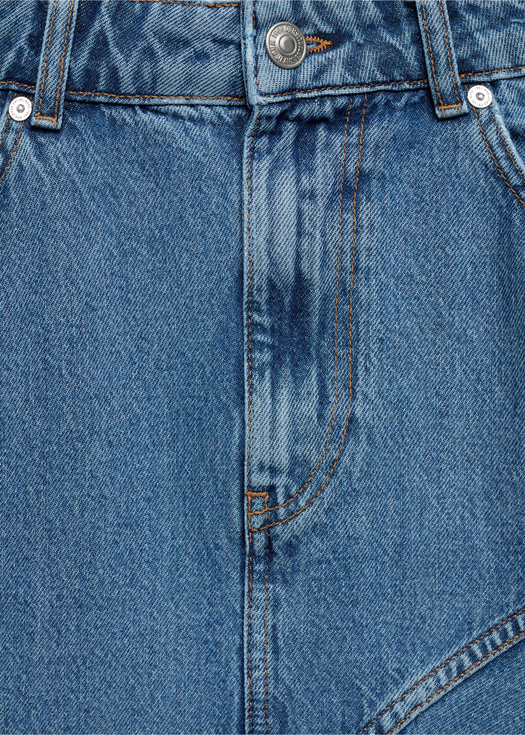 Asymmetrical denim skirt - Details of the article 0, Medium Blue. Ref: 67059232-00.
