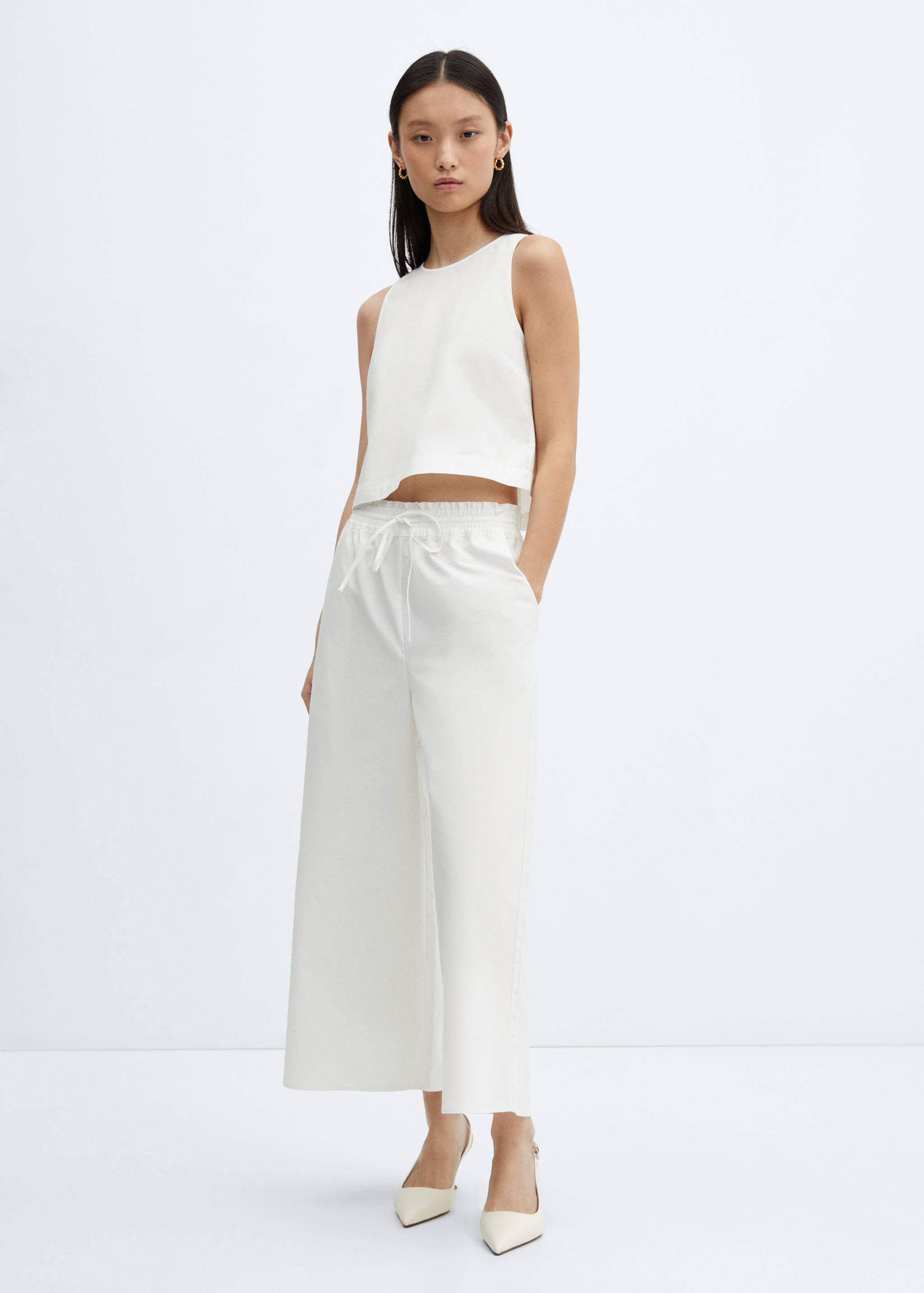 100% cotton culotte pants - General plane