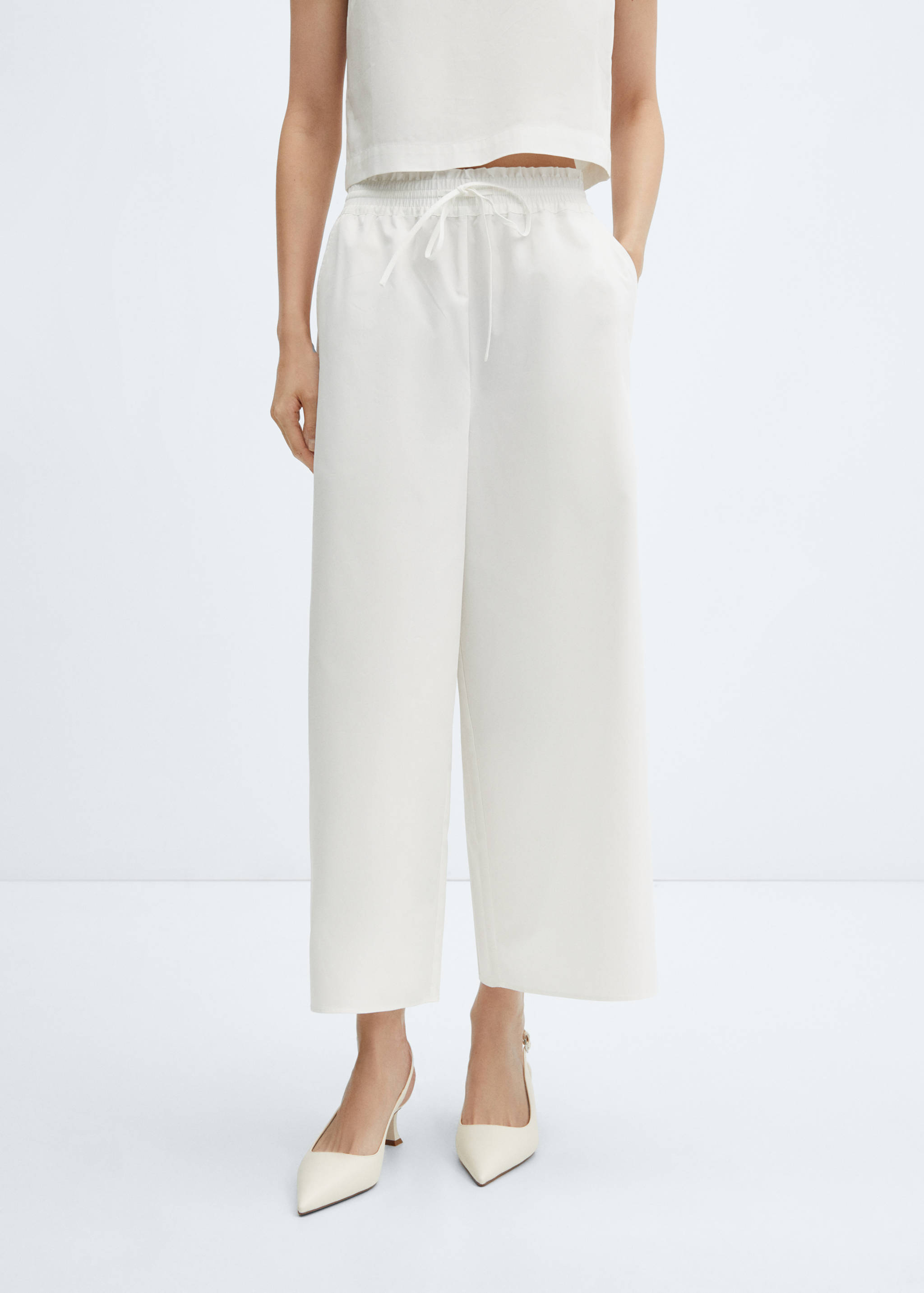 100% cotton culotte pants - Medium plane