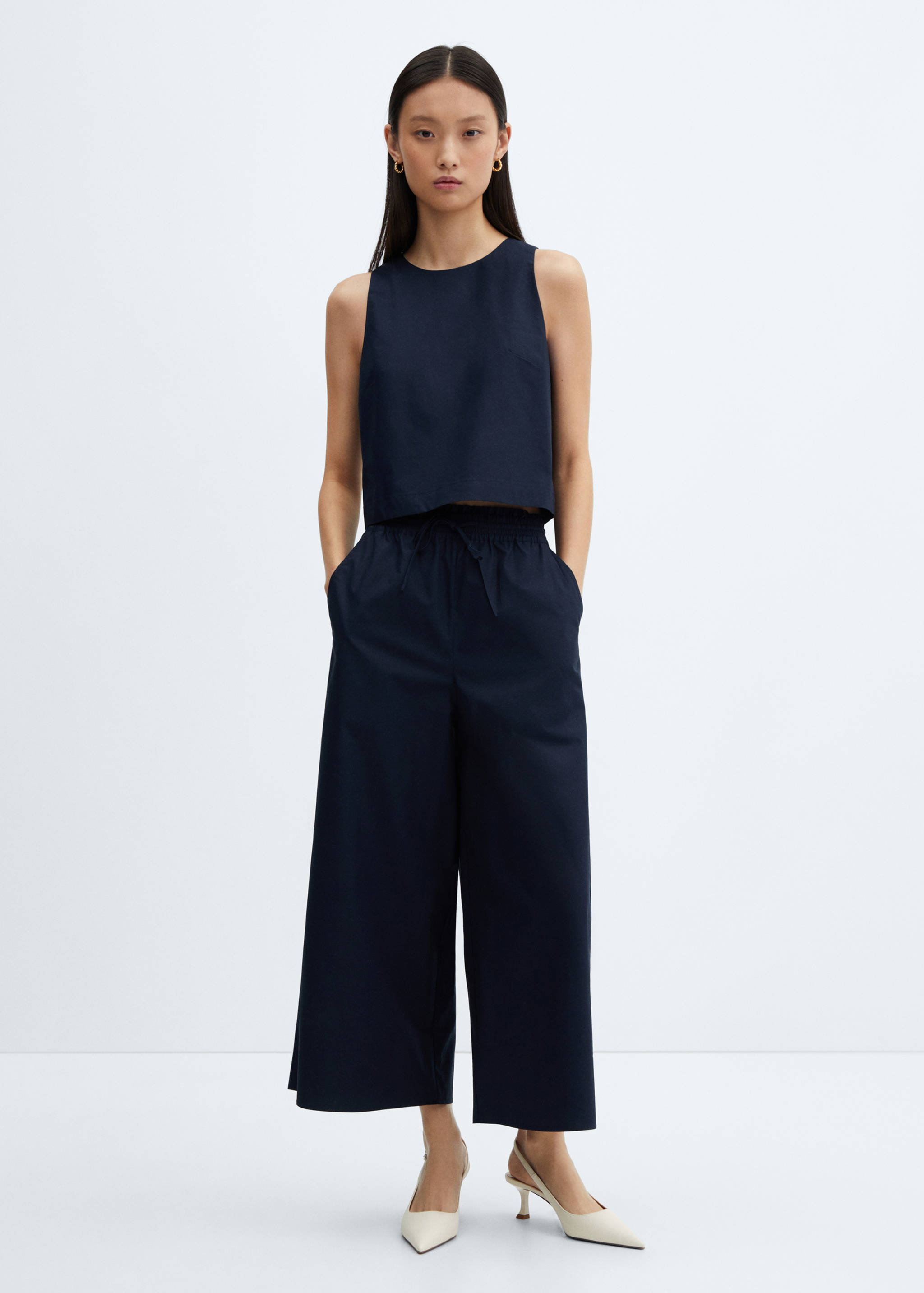 100% cotton culotte pants - General plane
