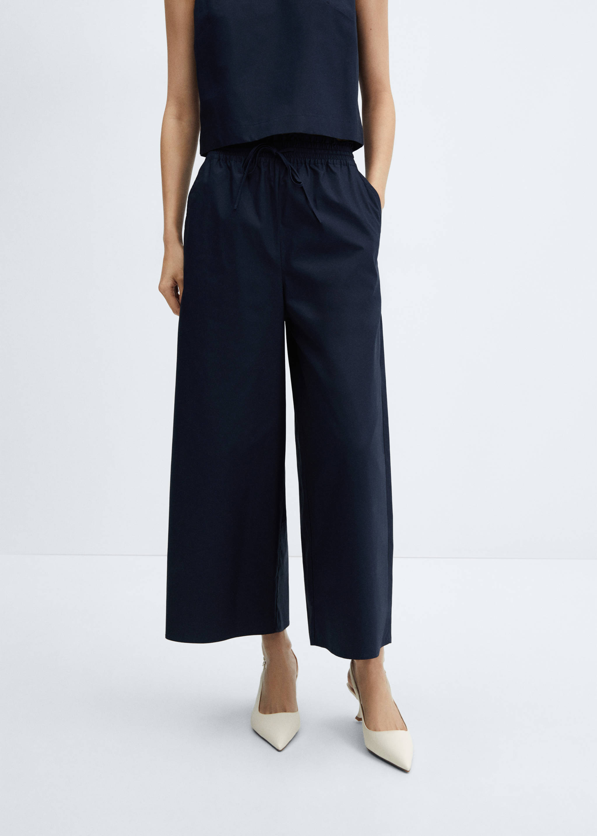 100% cotton culotte pants - Medium plane
