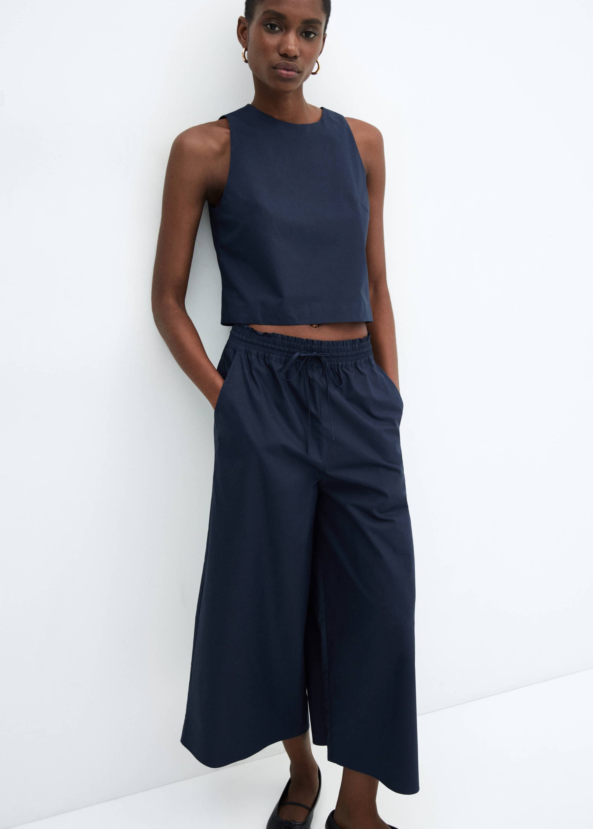 100% cotton culotte pants - Details of the article 2