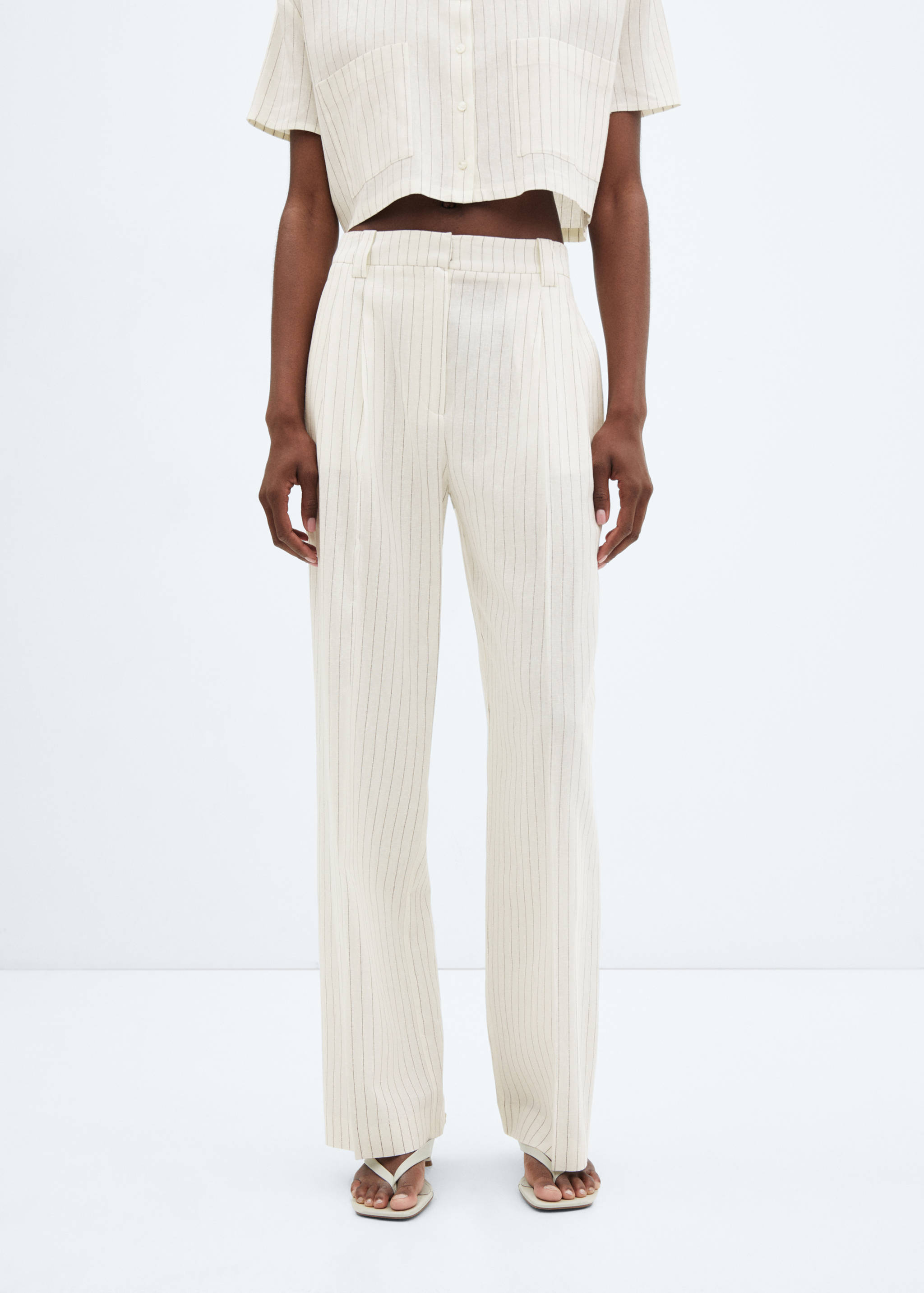Pleated linen pants - Medium plane