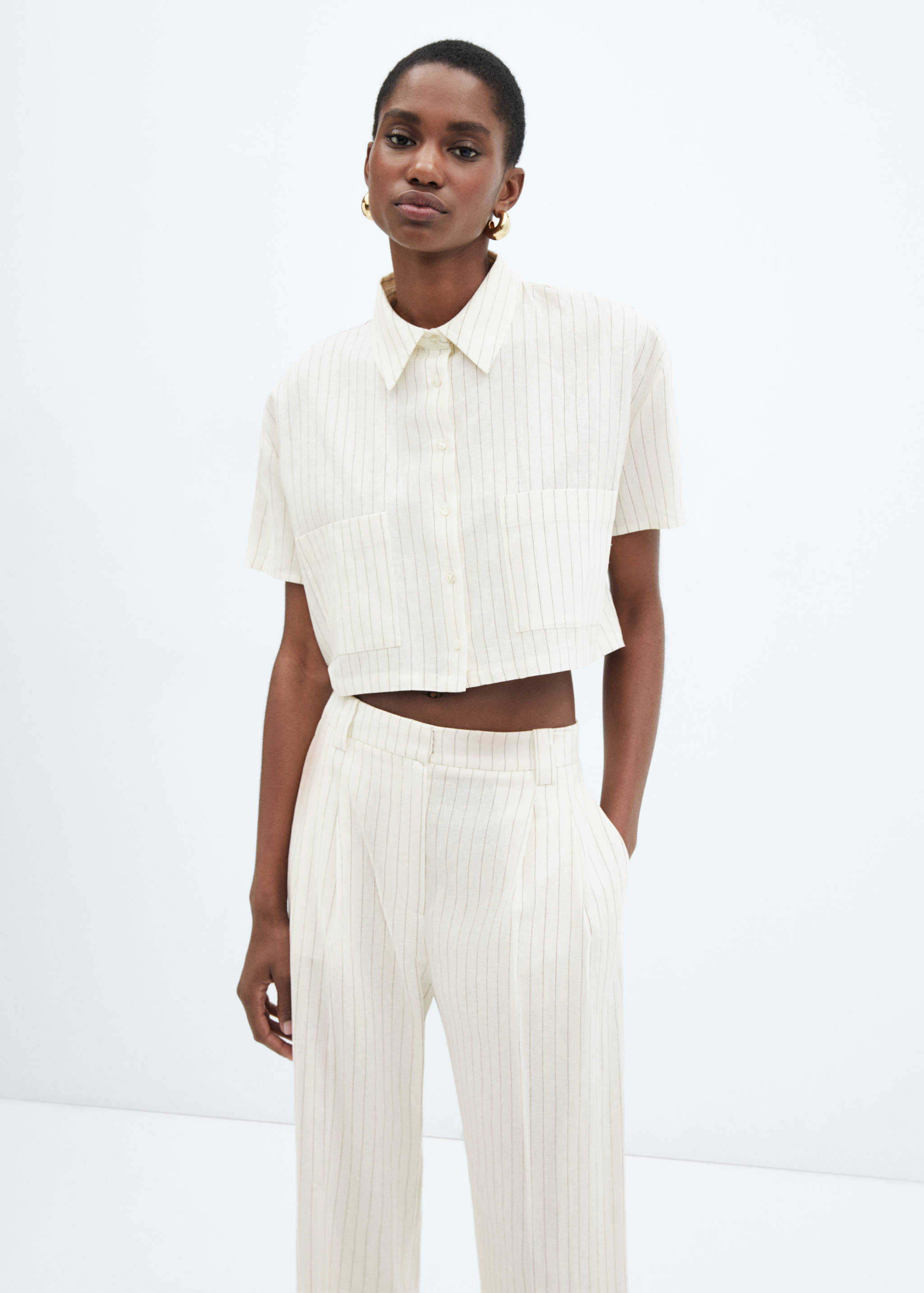 Pleated linen pants - Details of the article 1