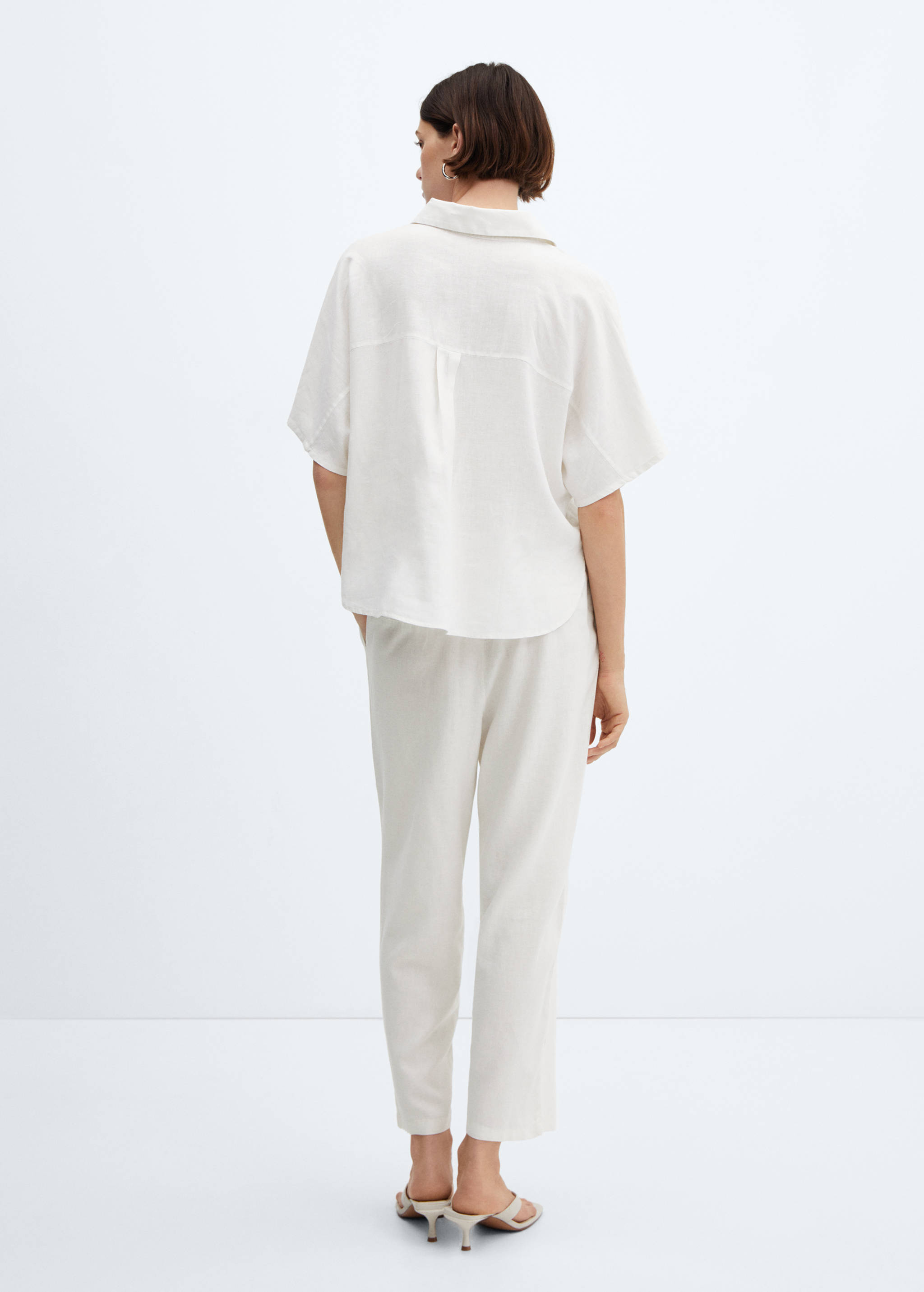 Straight linen-blend trousers - Reverse of the article