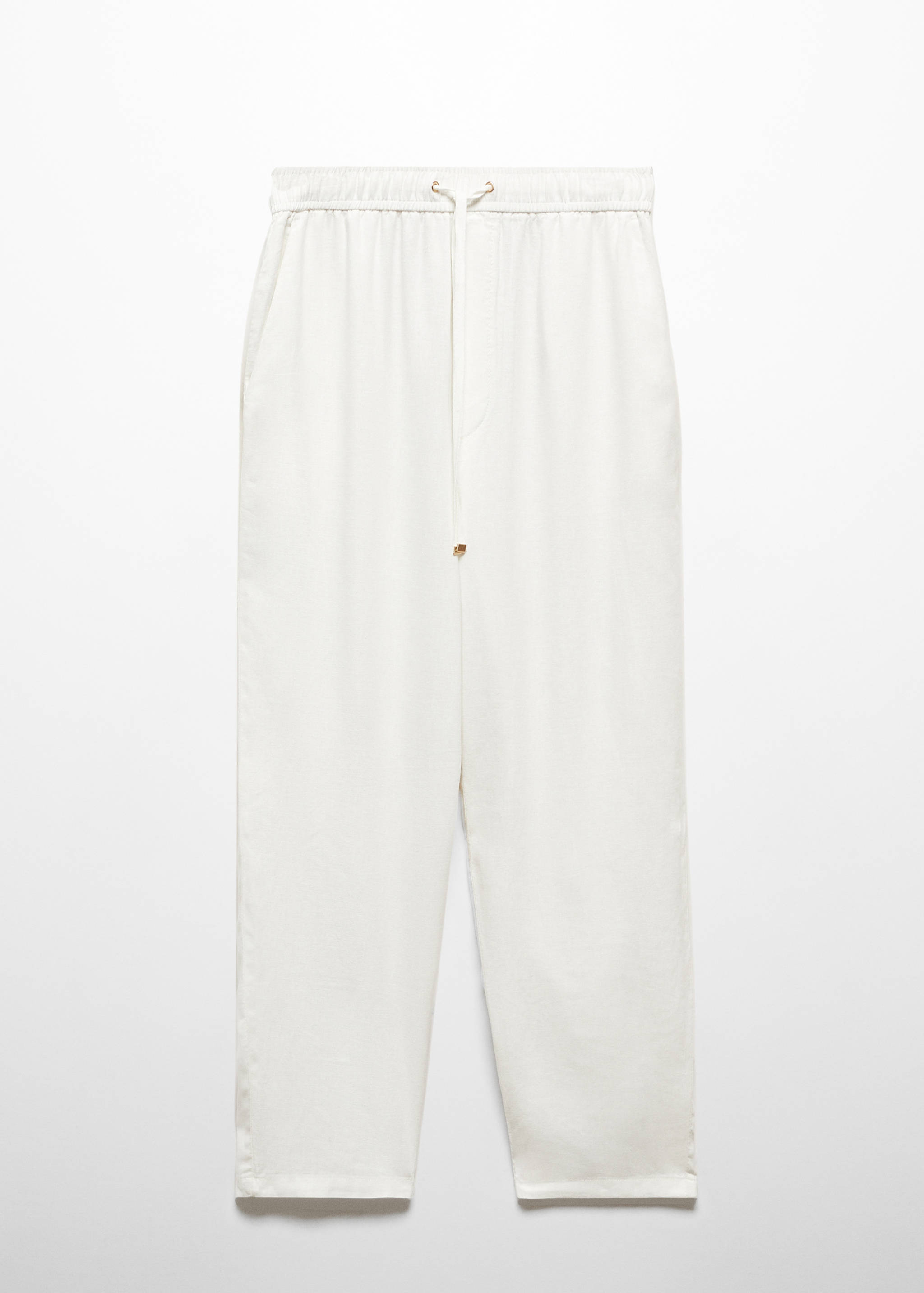 Straight linen-blend trousers - Article without model