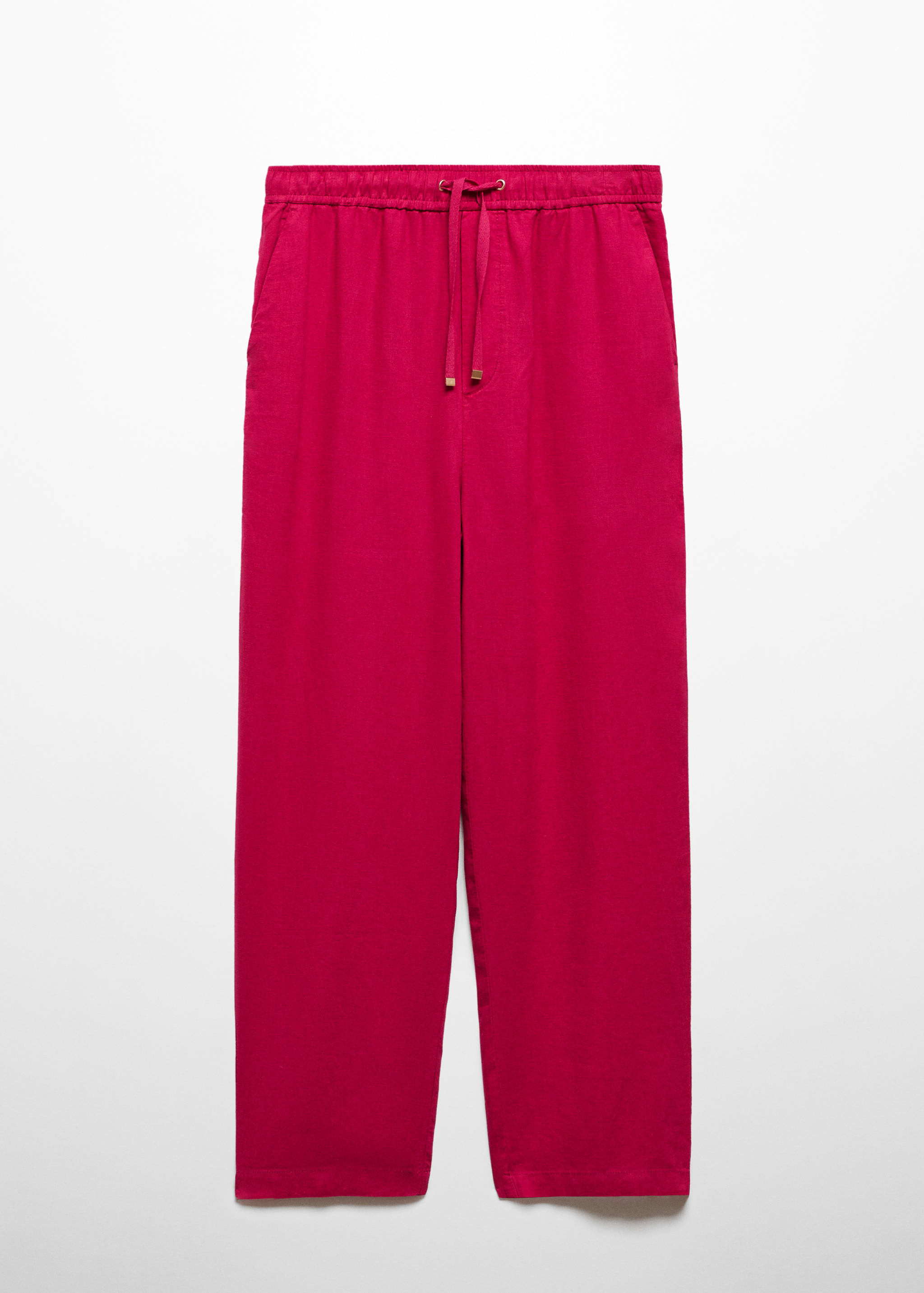 Straight linen-blend trousers - Article without model