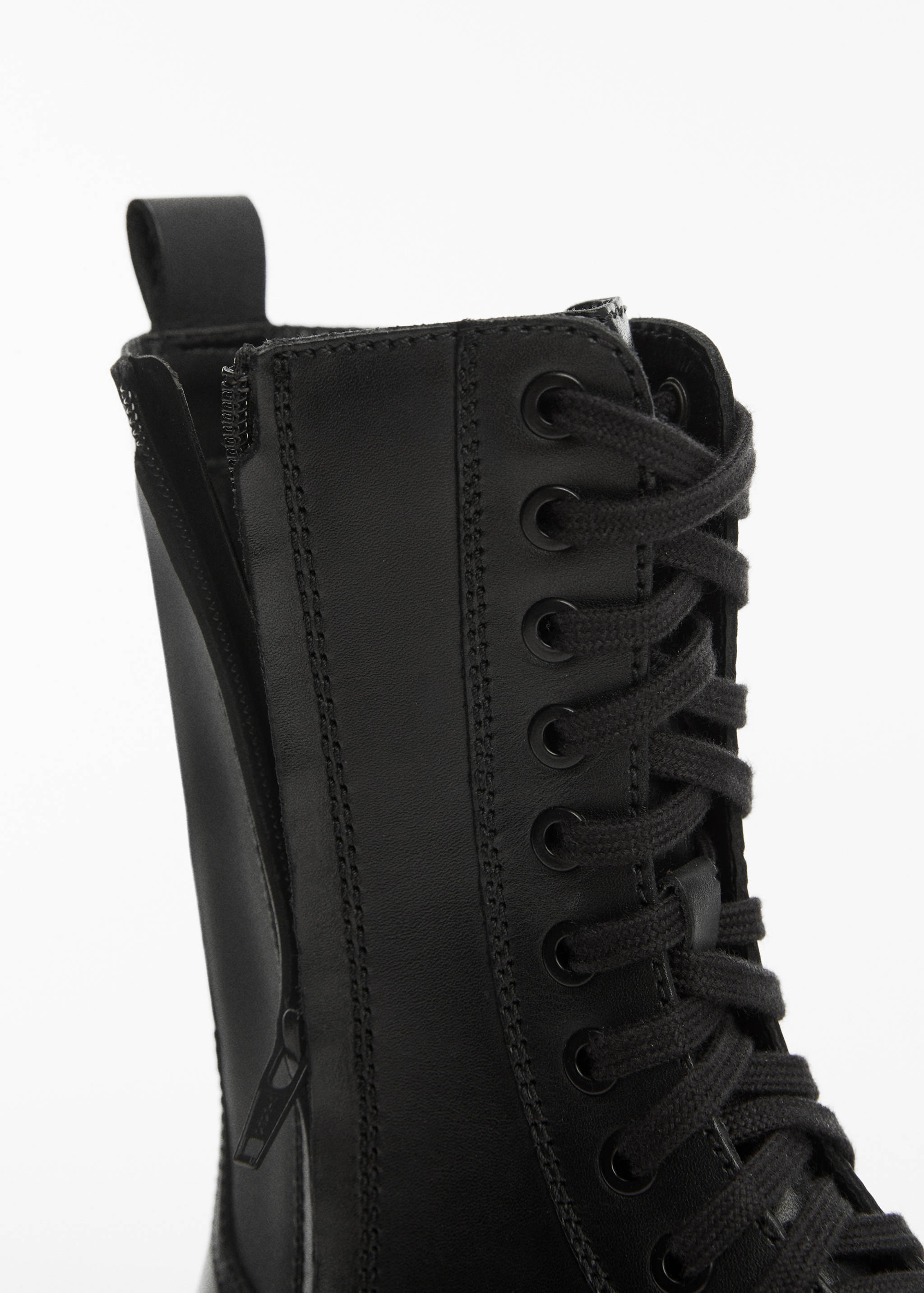 Кожаные ботинки со шнуровкой на тракторной подошве - Деталь изделия 2