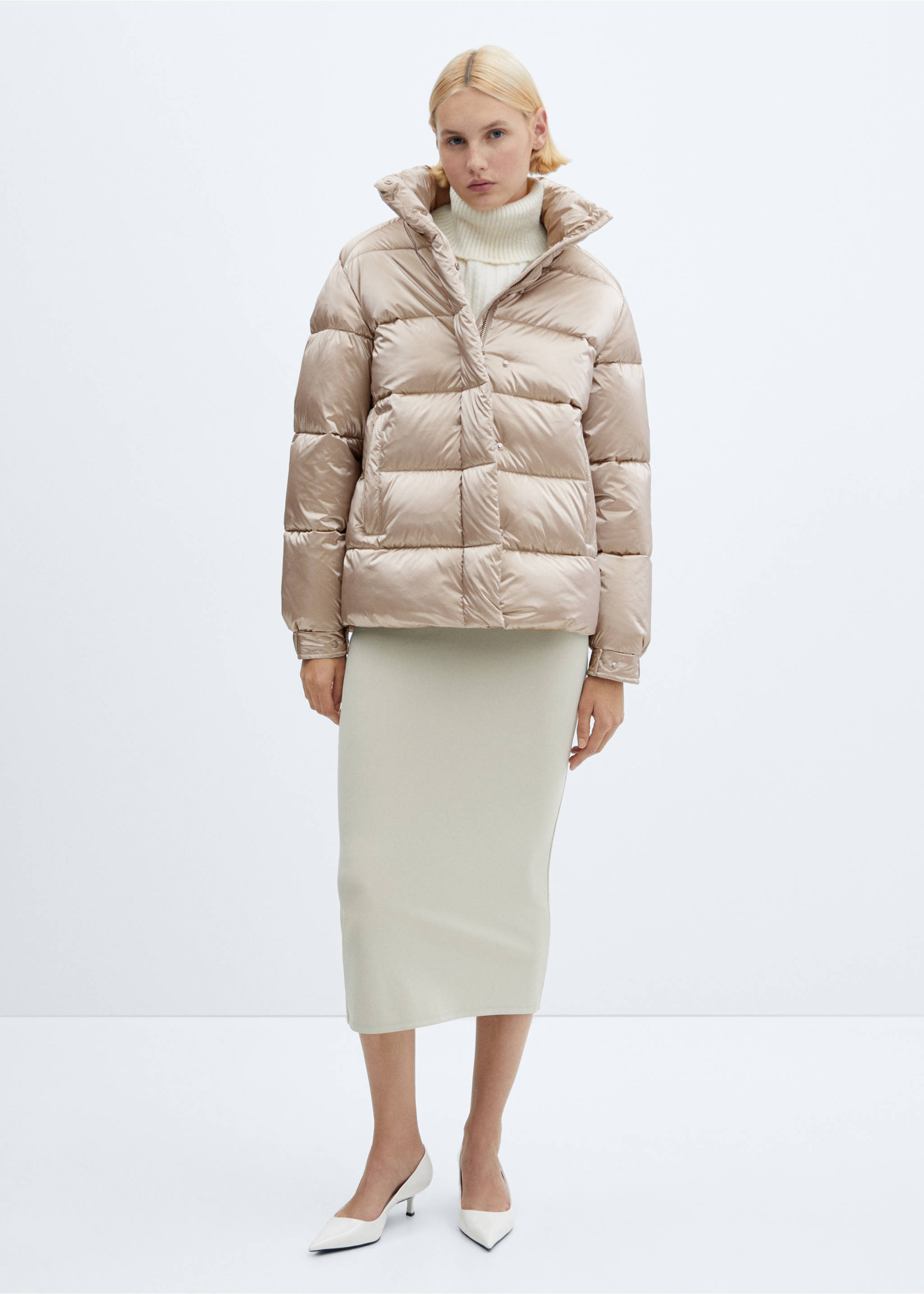 Water-repellent puffer coat - General plane, Beige. Ref: 67060447-00.