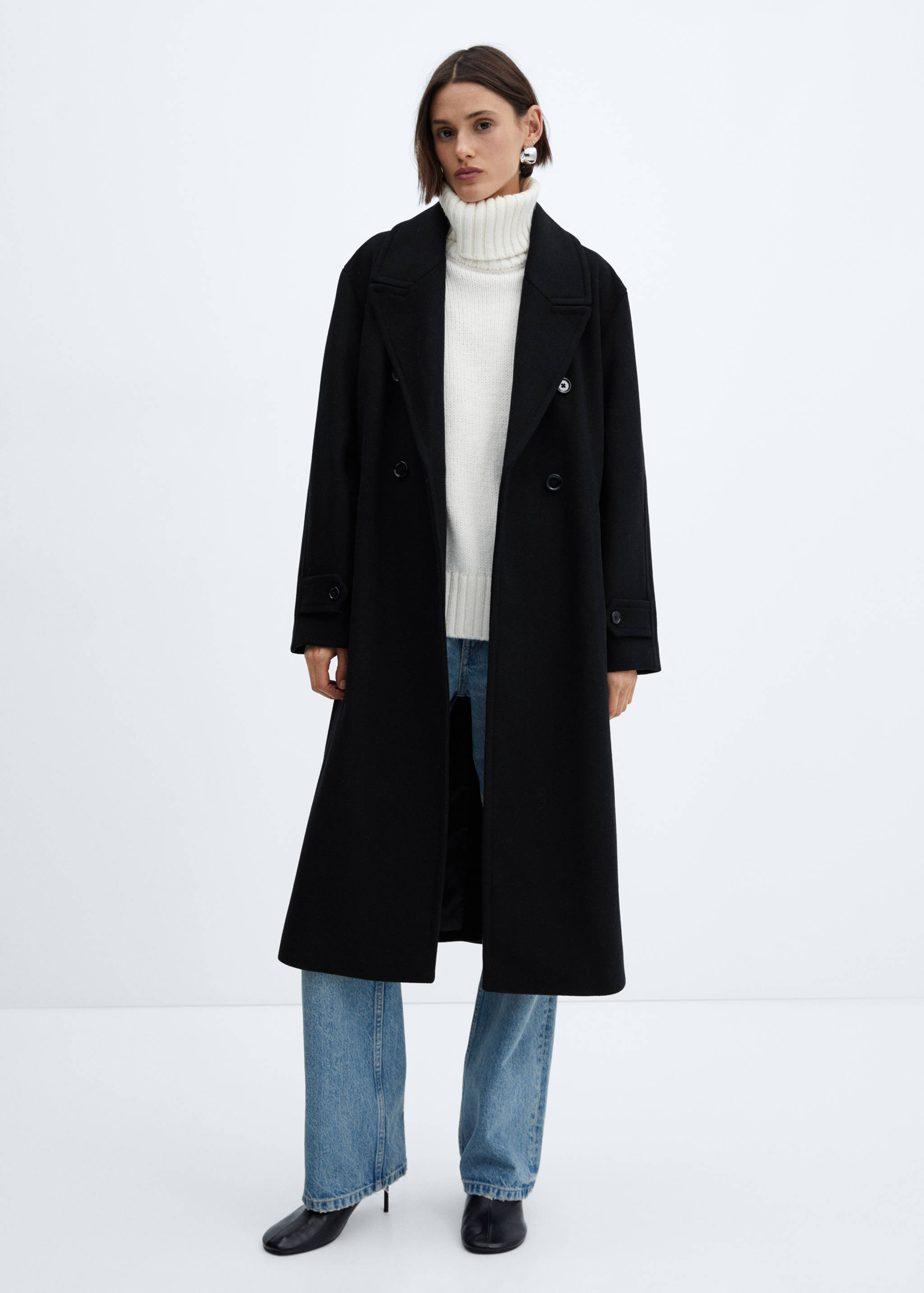 Oversize wool coat - General plane
