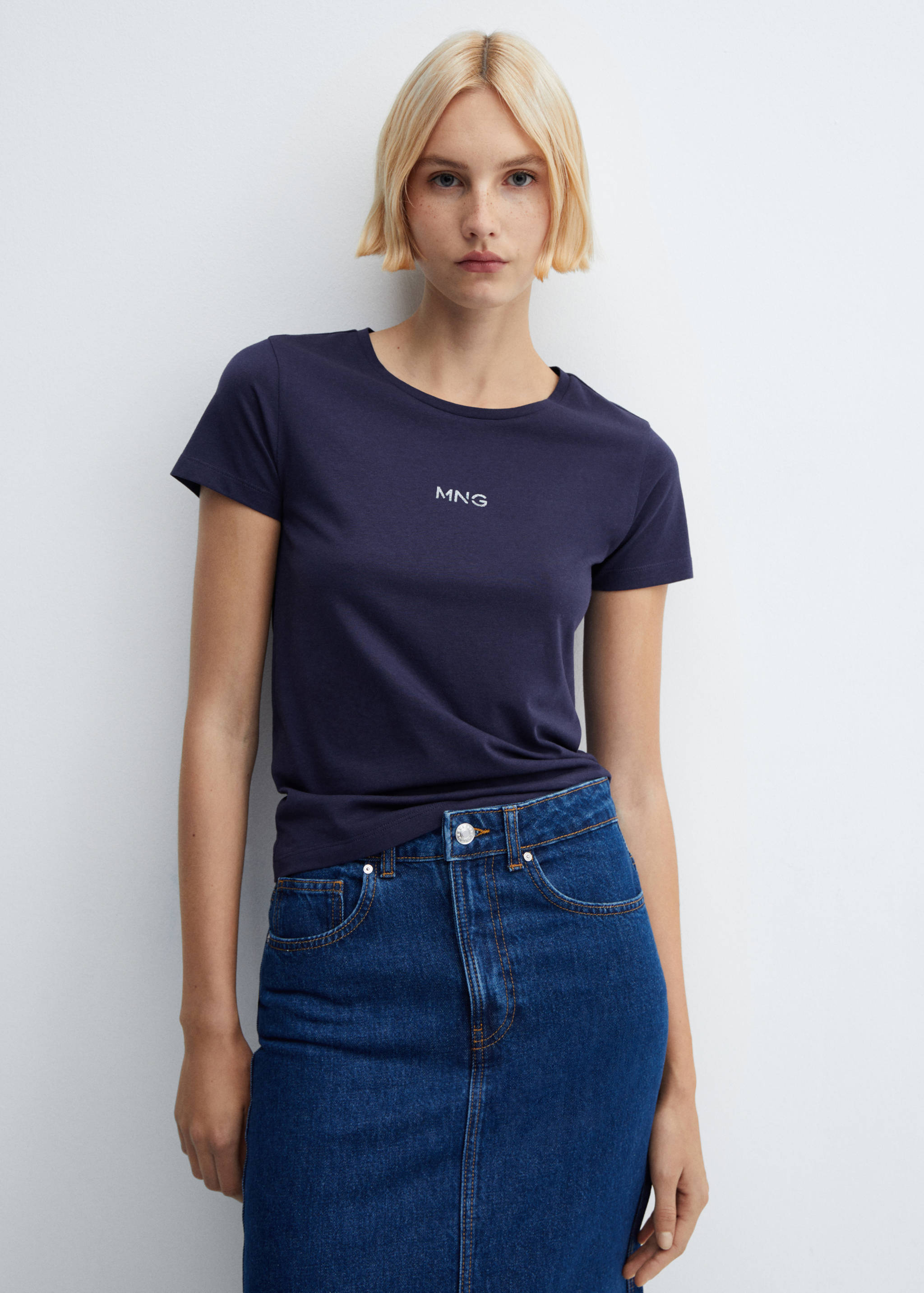 Metallic logo T-shirt - Medium plane