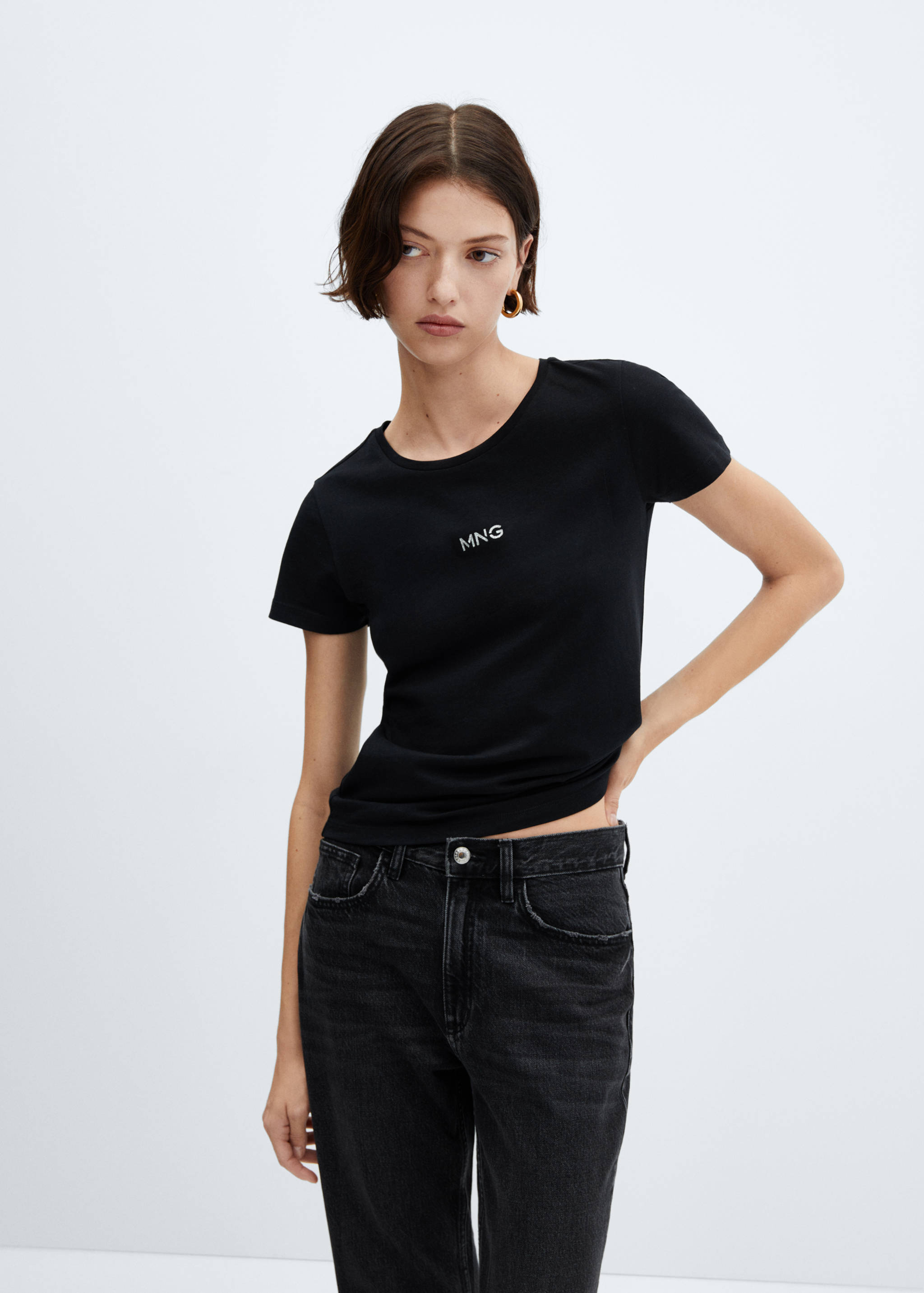 Metallic logo T-shirt - Medium plane