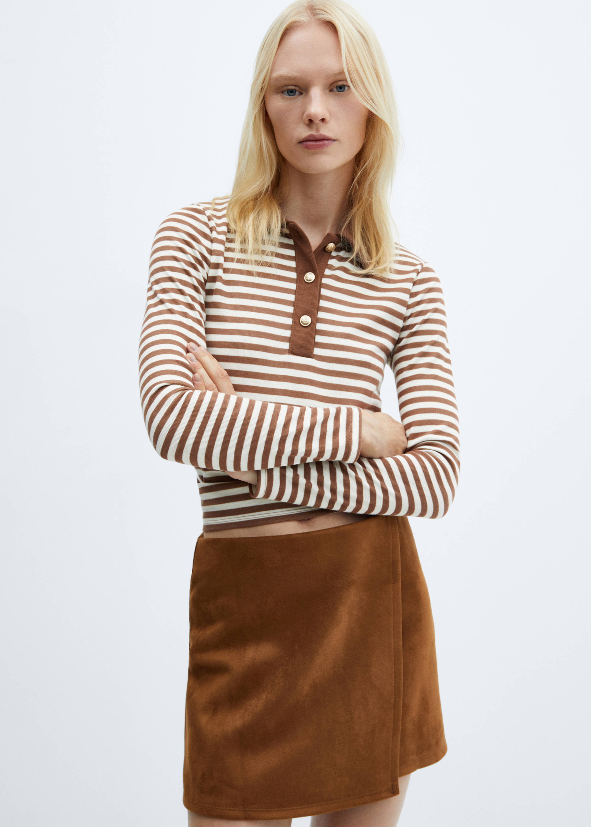 Button-down collar polo shirt - Medium plane