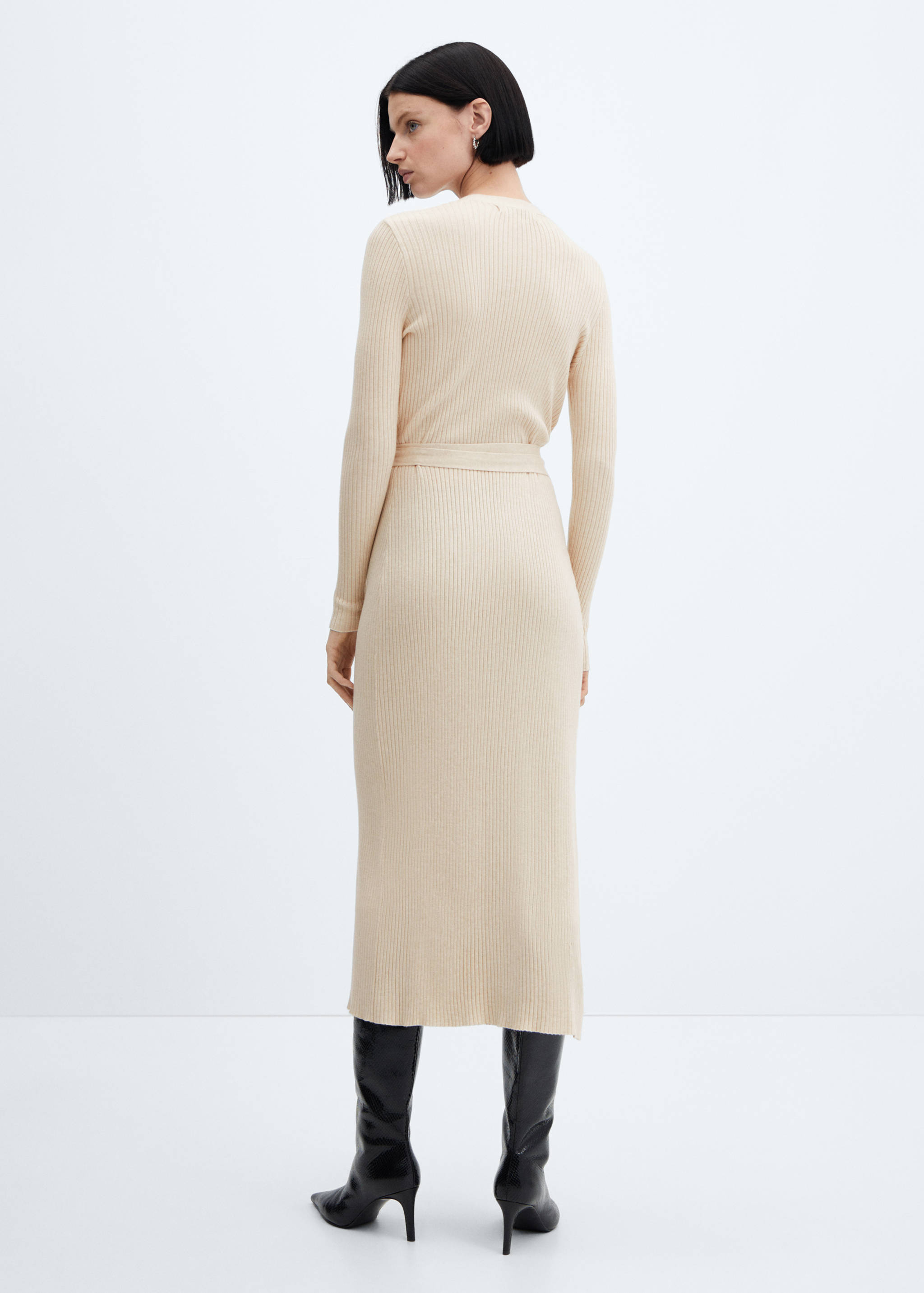 Wrap ribbed dress - Reverse of the article