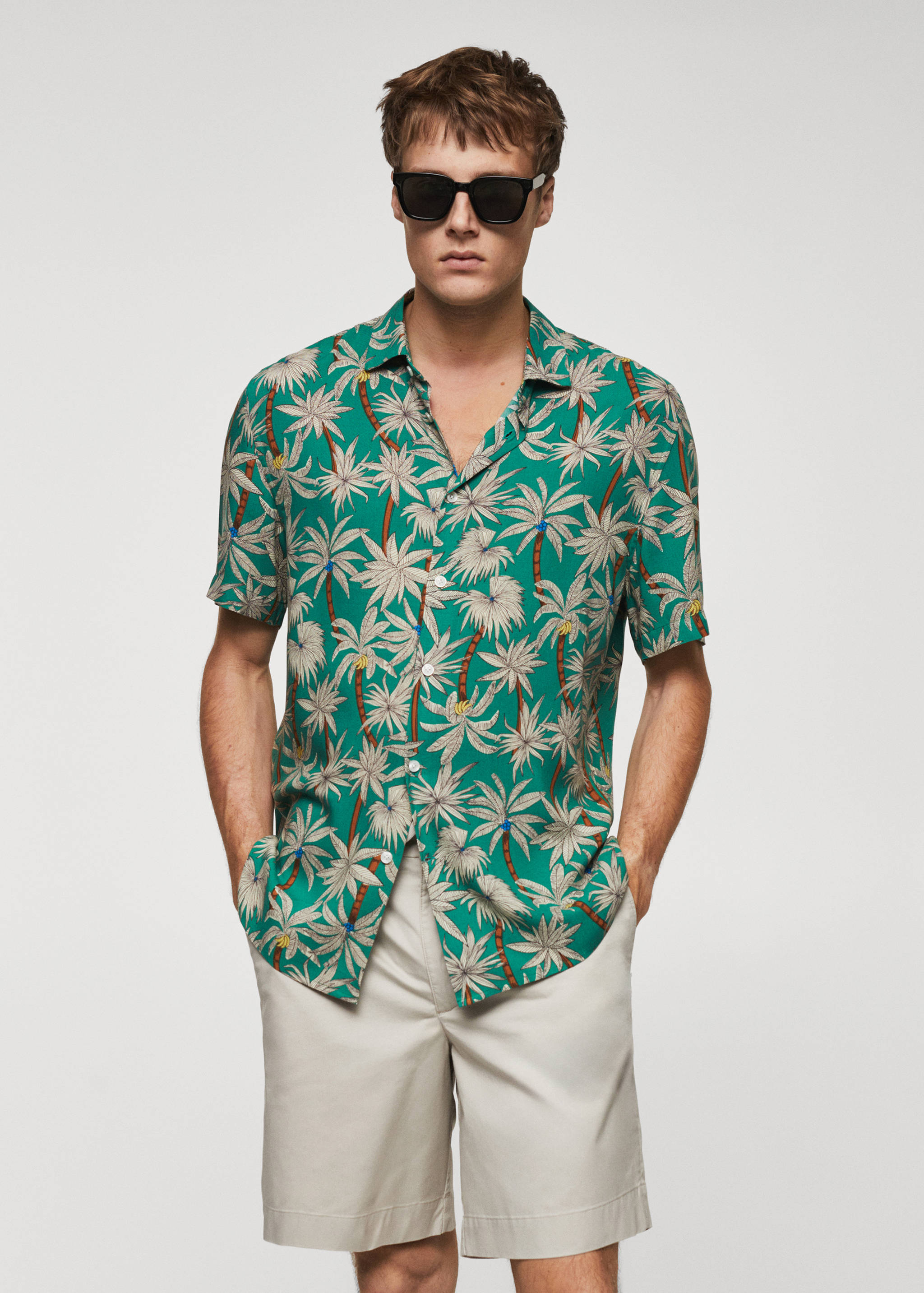 Hawaiian print short sleeve shirt - Medium plane