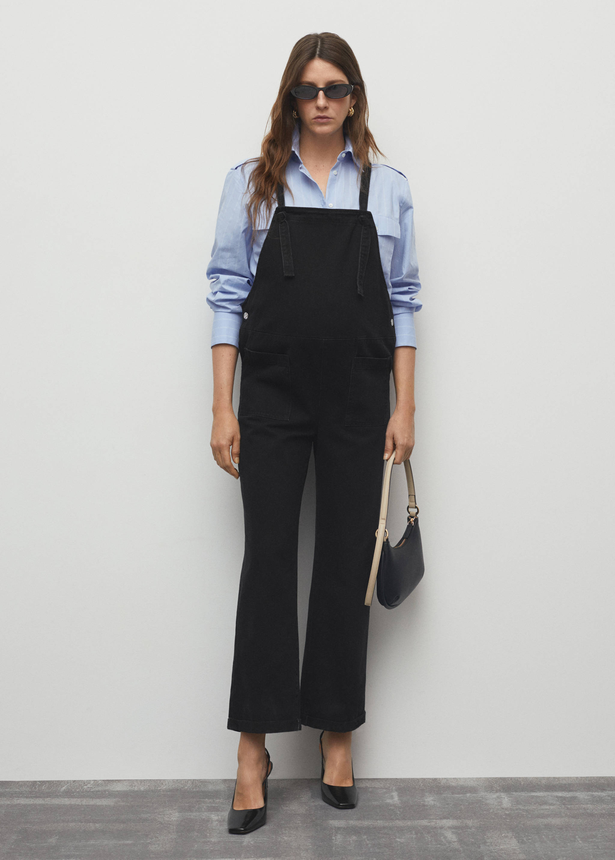 Maternity denim dungarees - General plane