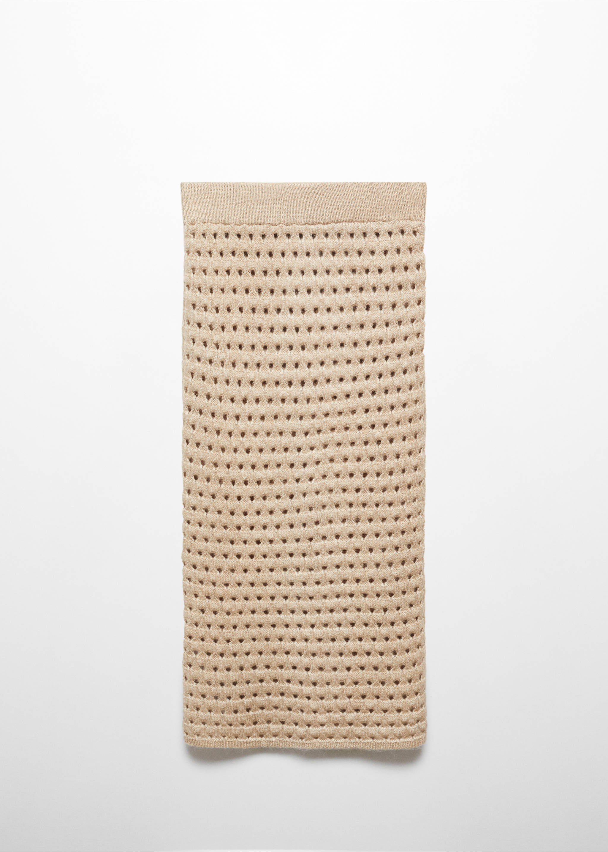 Knitted skirt with openwork details - Article without model, Light/Pastel Grey. Ref: 67060479-00.
