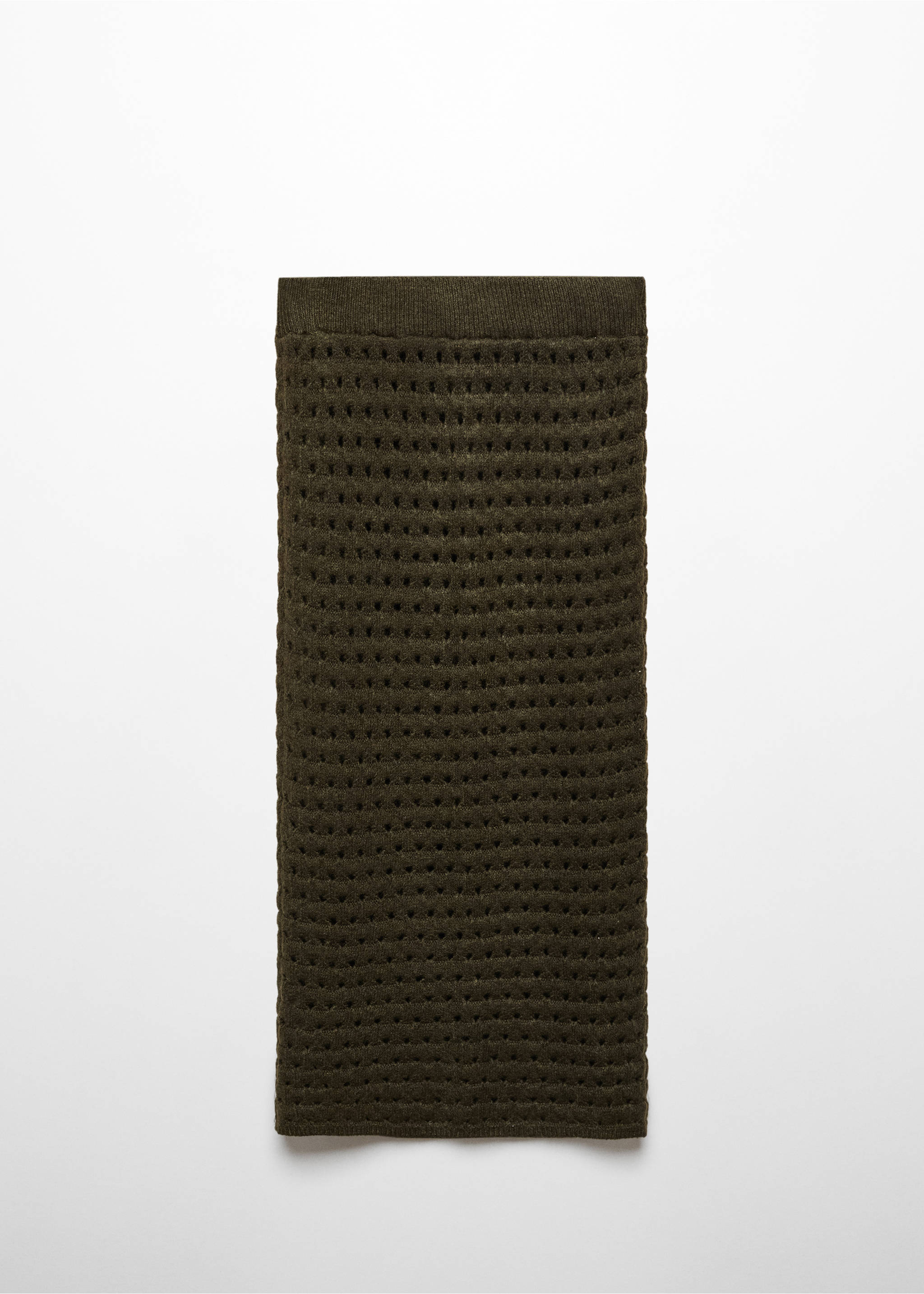 Knitted skirt with openwork details - Article without model, Khaki. Ref: 67060479-00.