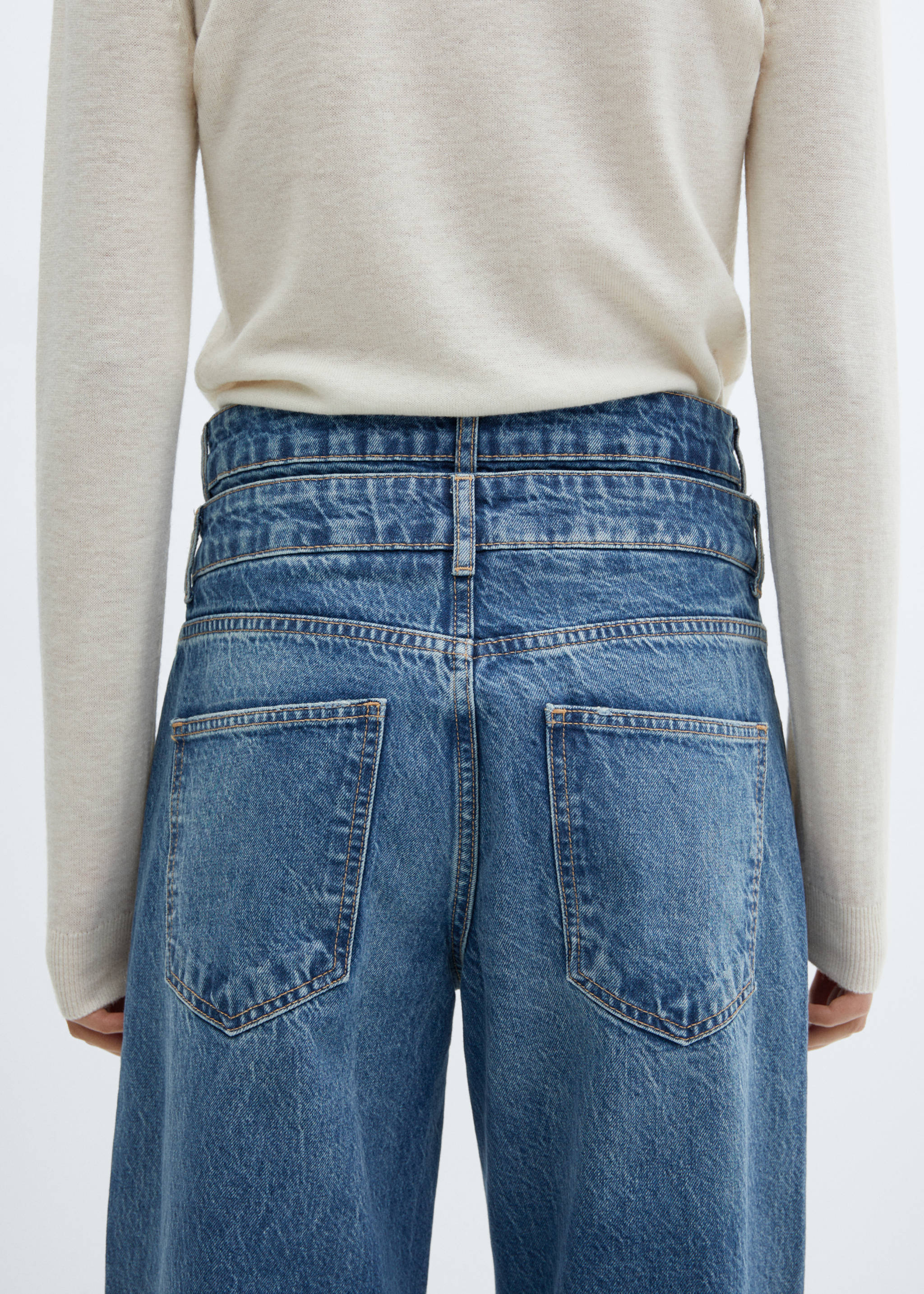 Double-waist straight jeans - Details of the article 6