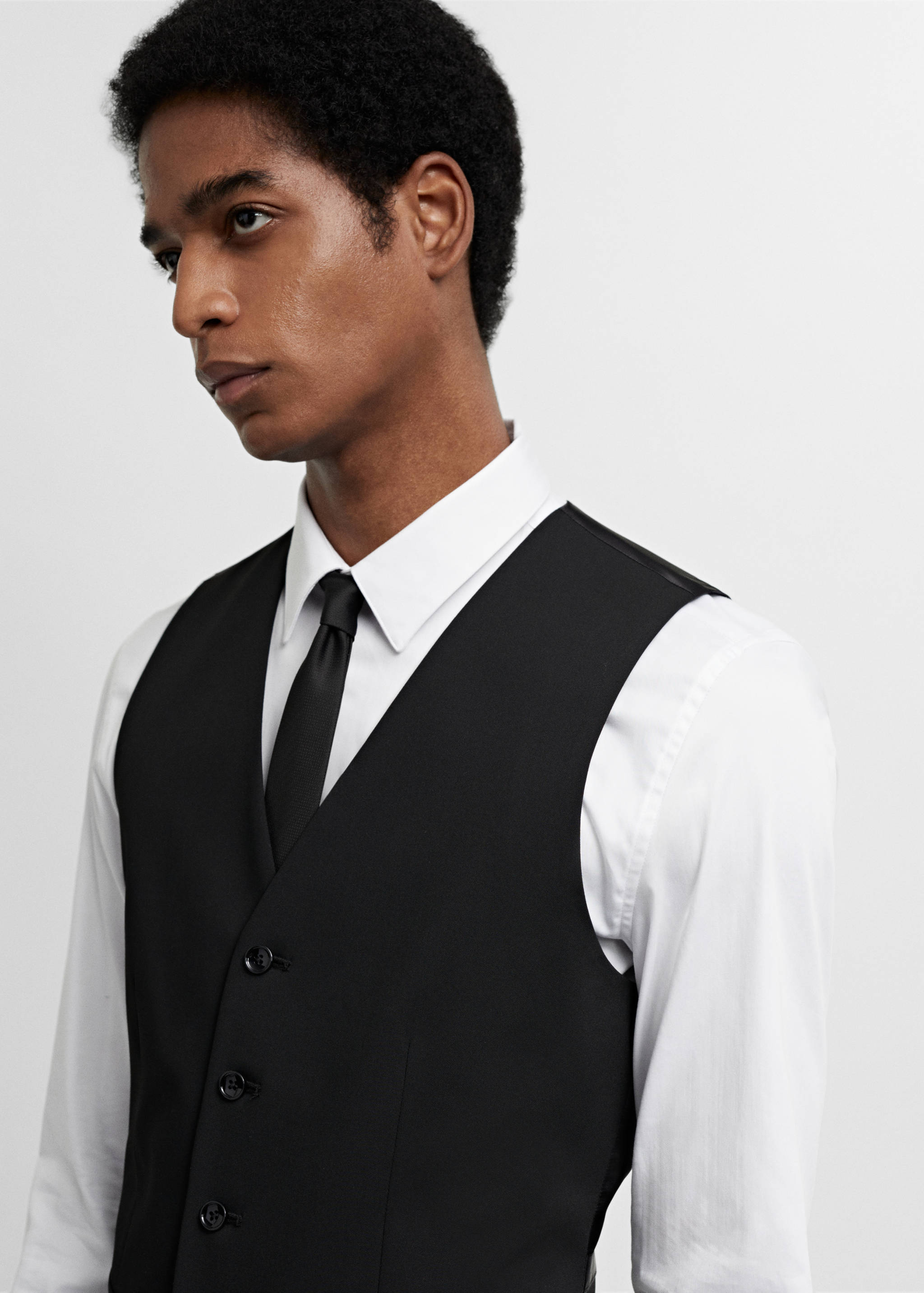 Super slim-fit stretch-fabric suit waistcoat - Details of the article 3