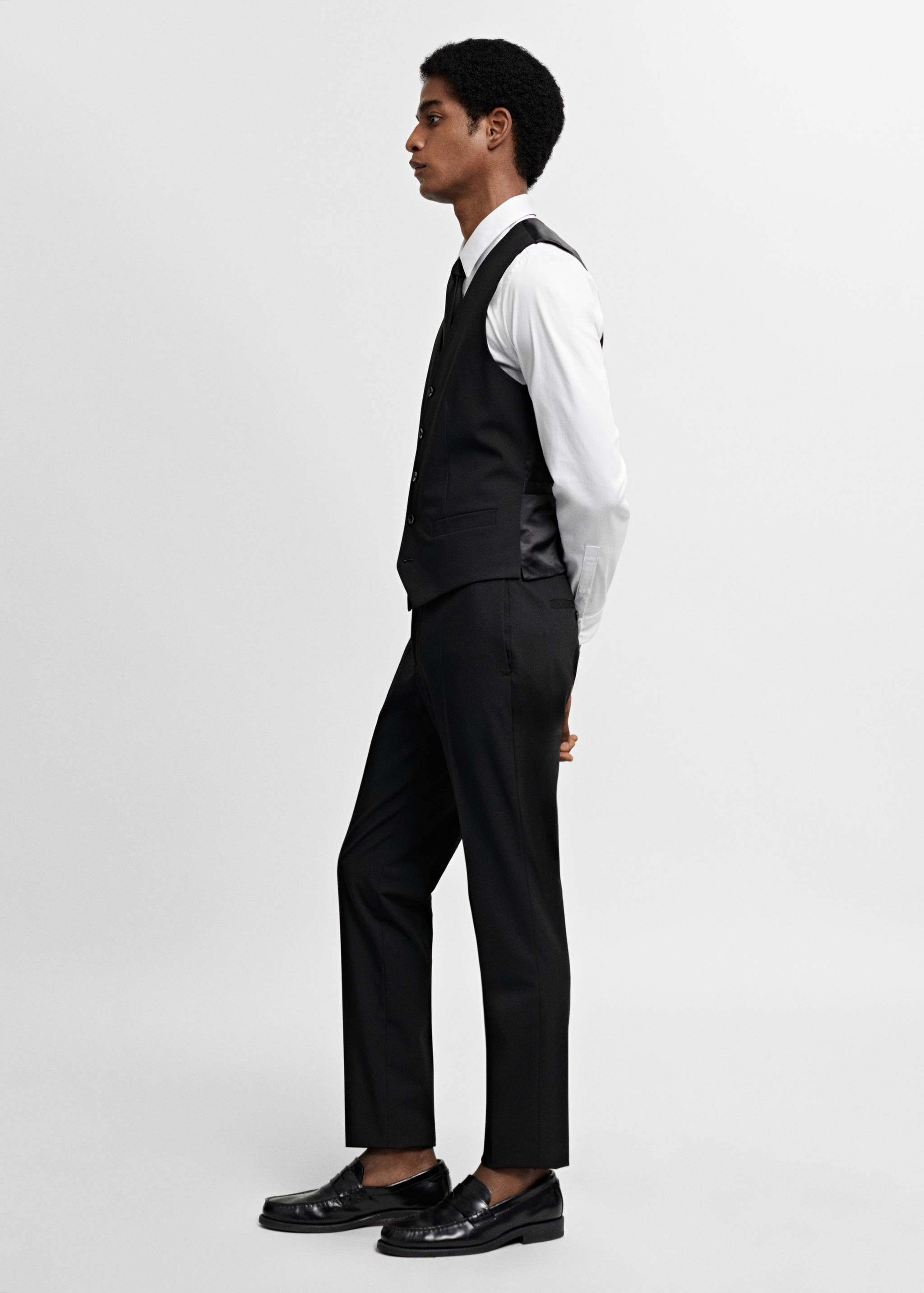 Super slim-fit stretch-fabric suit waistcoat - Details of the article 2