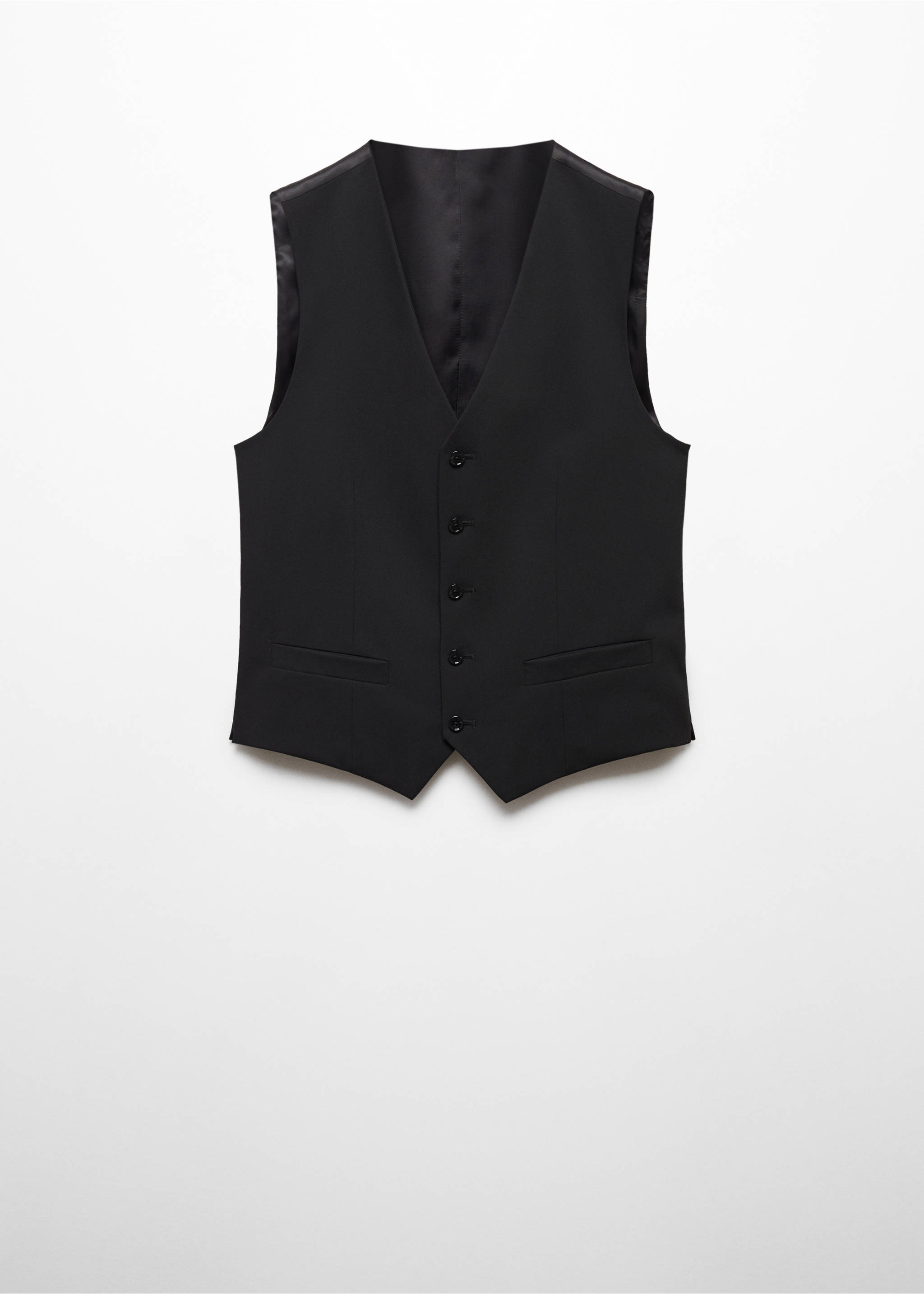 Chaleco traje super slim fit tejido stretch - Artículo sin modelo, Negro. Ref: 67060621-01.