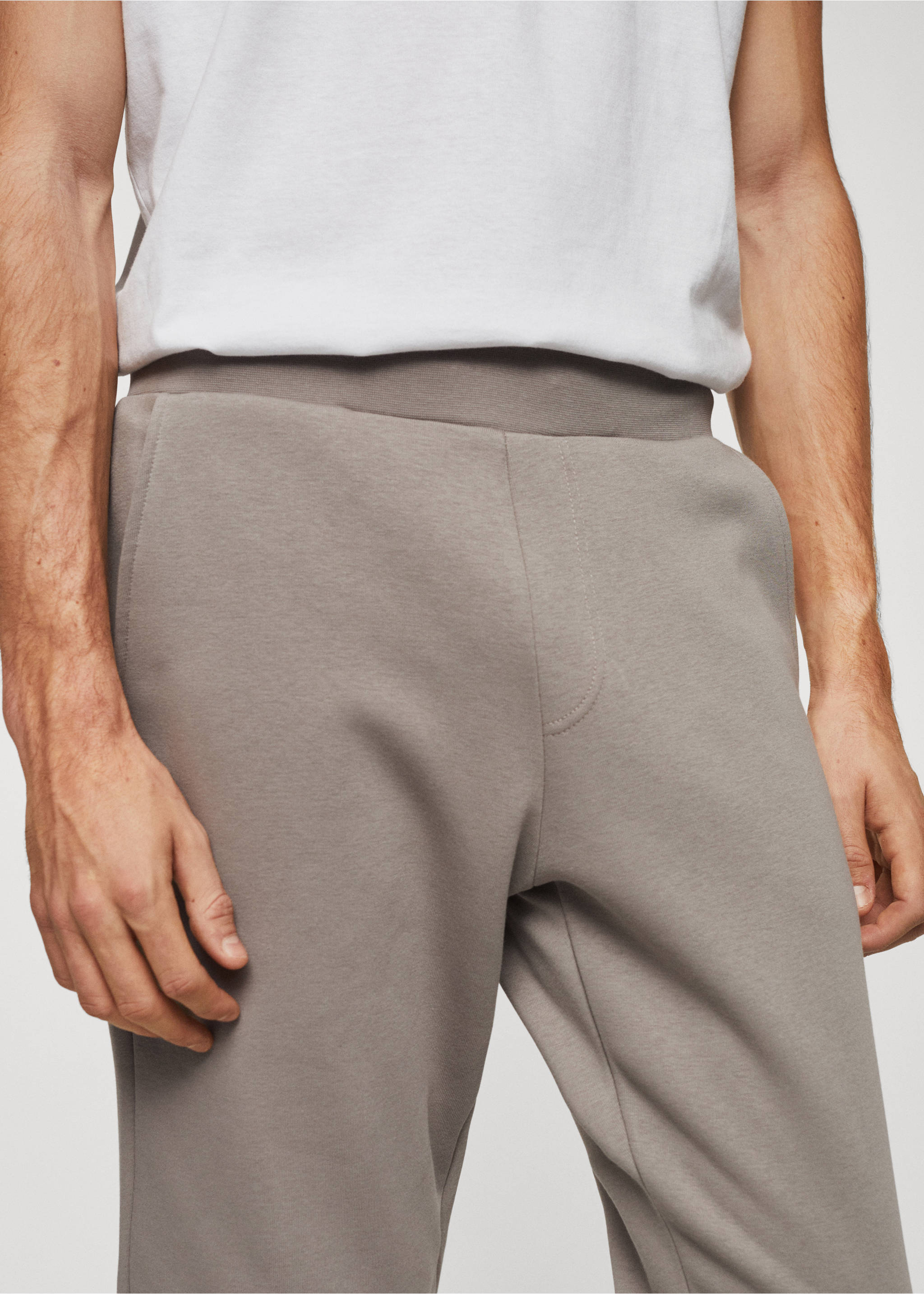 Pantalón jogger algodón - Detalle del artículo 1, Topo. Ref: 67060644-00.