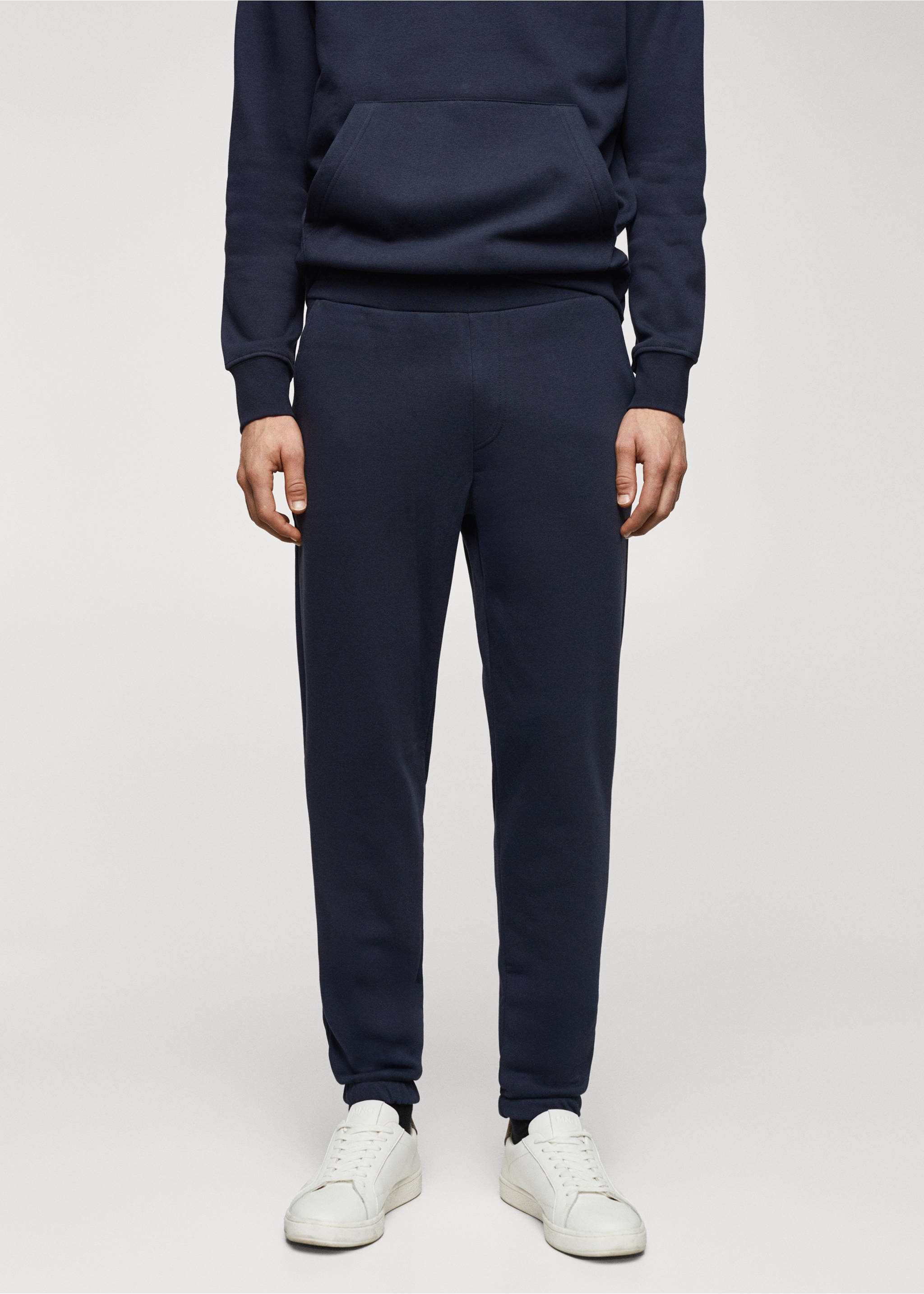 Pantalón jogger algodón - Plano medio, Azul marino. Ref: 67060644-00.