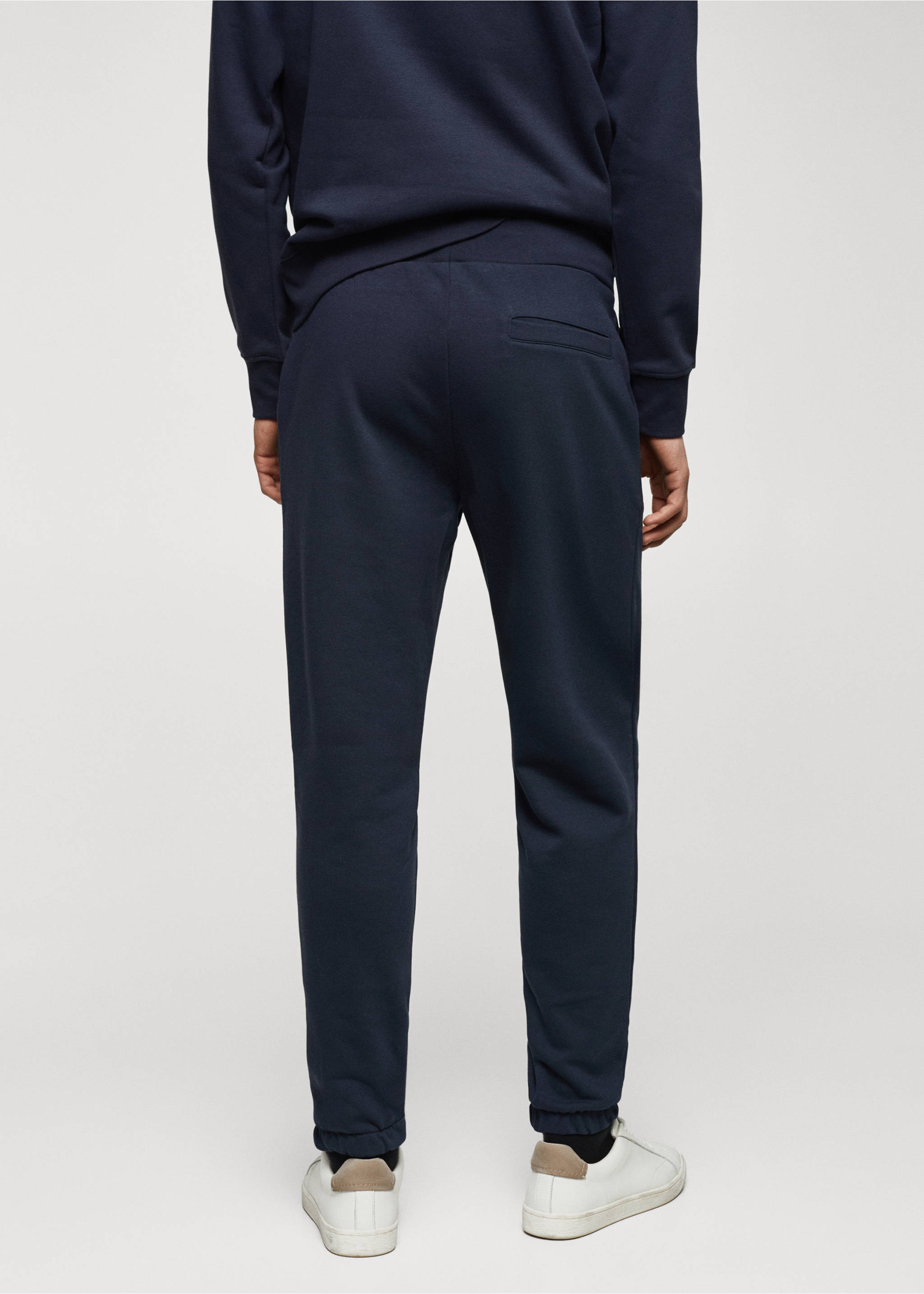 Pantalón jogger algodón - Reverso del artículo, Azul marino. Ref: 67060644-00.