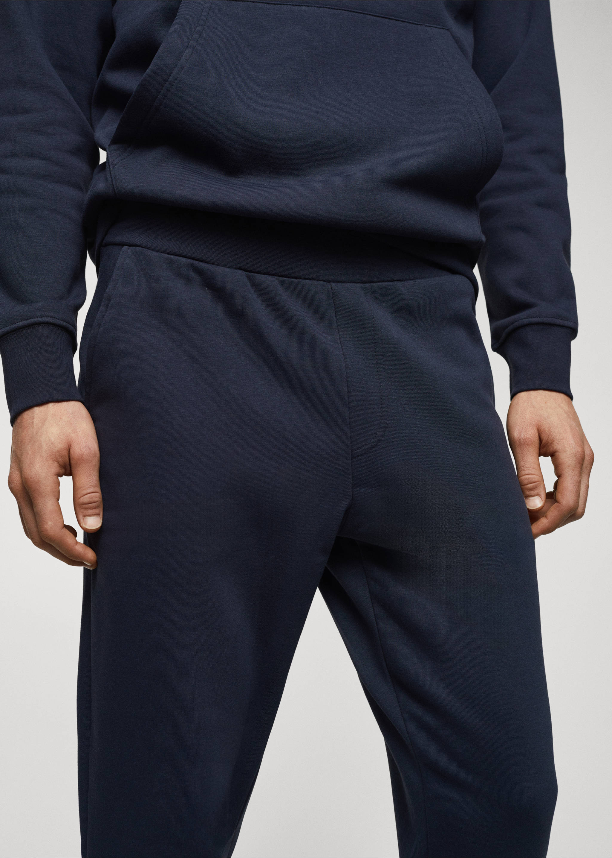 Pantalón jogger algodón - Detalle del artículo 1, Azul marino. Ref: 67060644-00.