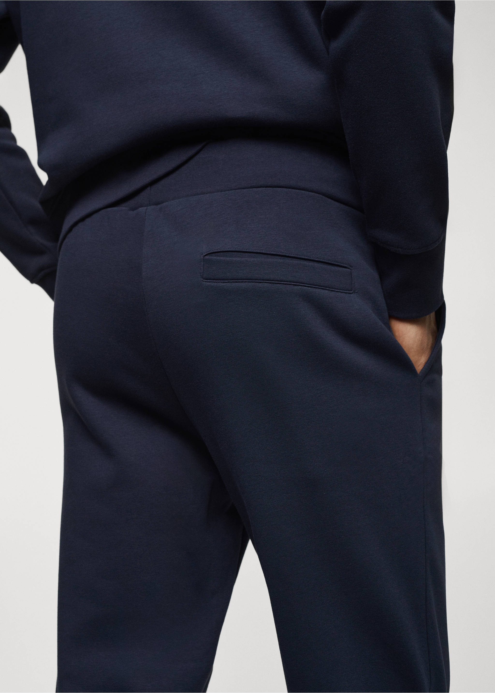 Pantalón jogger algodón - Detalle del artículo 4, Azul marino. Ref: 67060644-00.