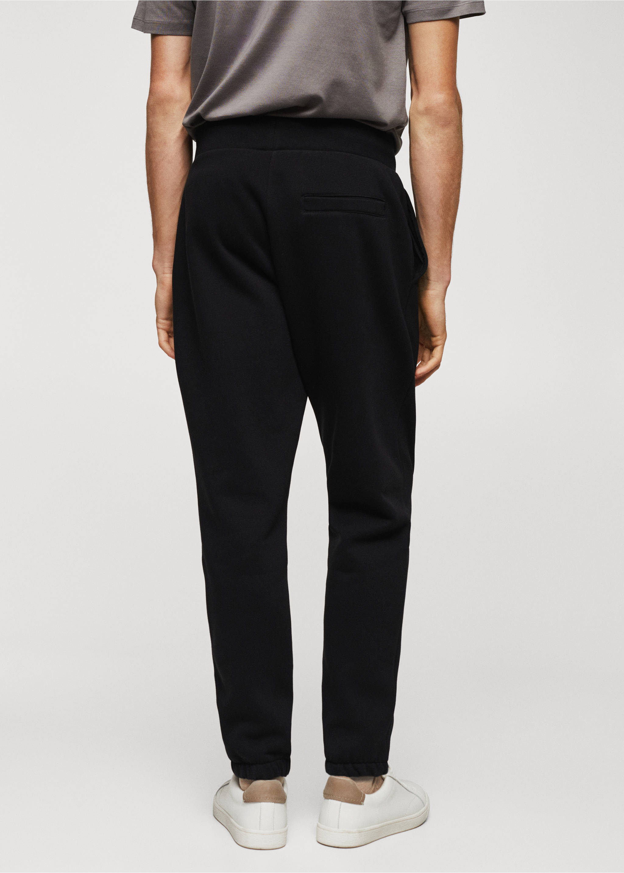 Pantalón jogger algodón - Reverso del artículo, Negro. Ref: 67060644-00.