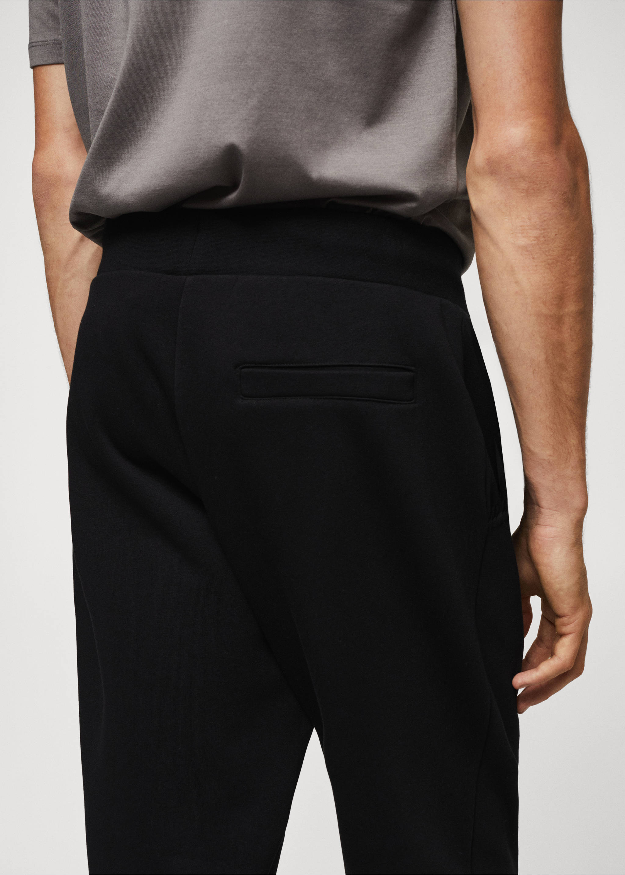 Pantalón jogger algodón - Detalle del artículo 2, Negro. Ref: 67060644-00.