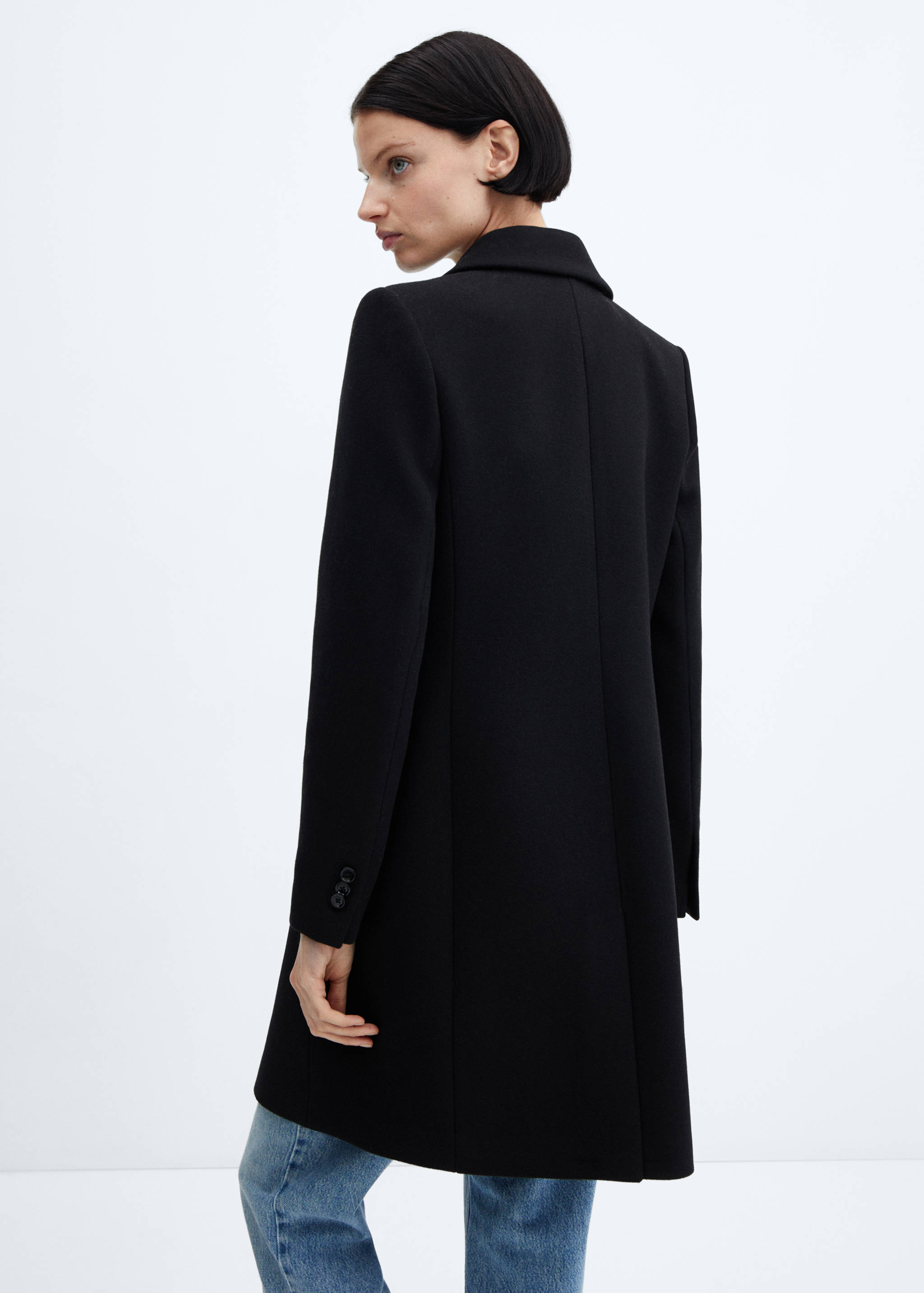 Double-breasted wool coat - Reverse of the article