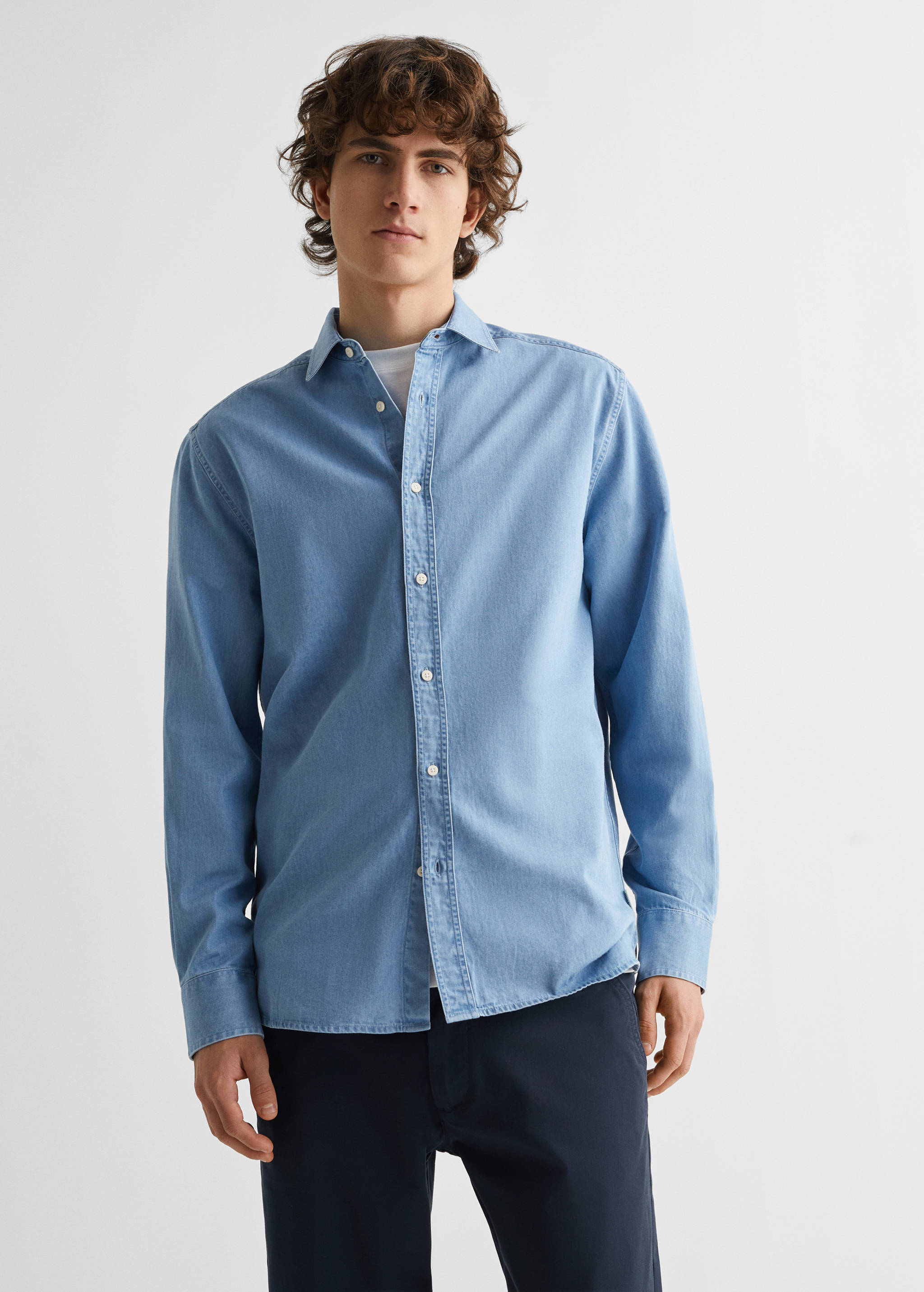 Regular-fit denim shirt - Medium plane