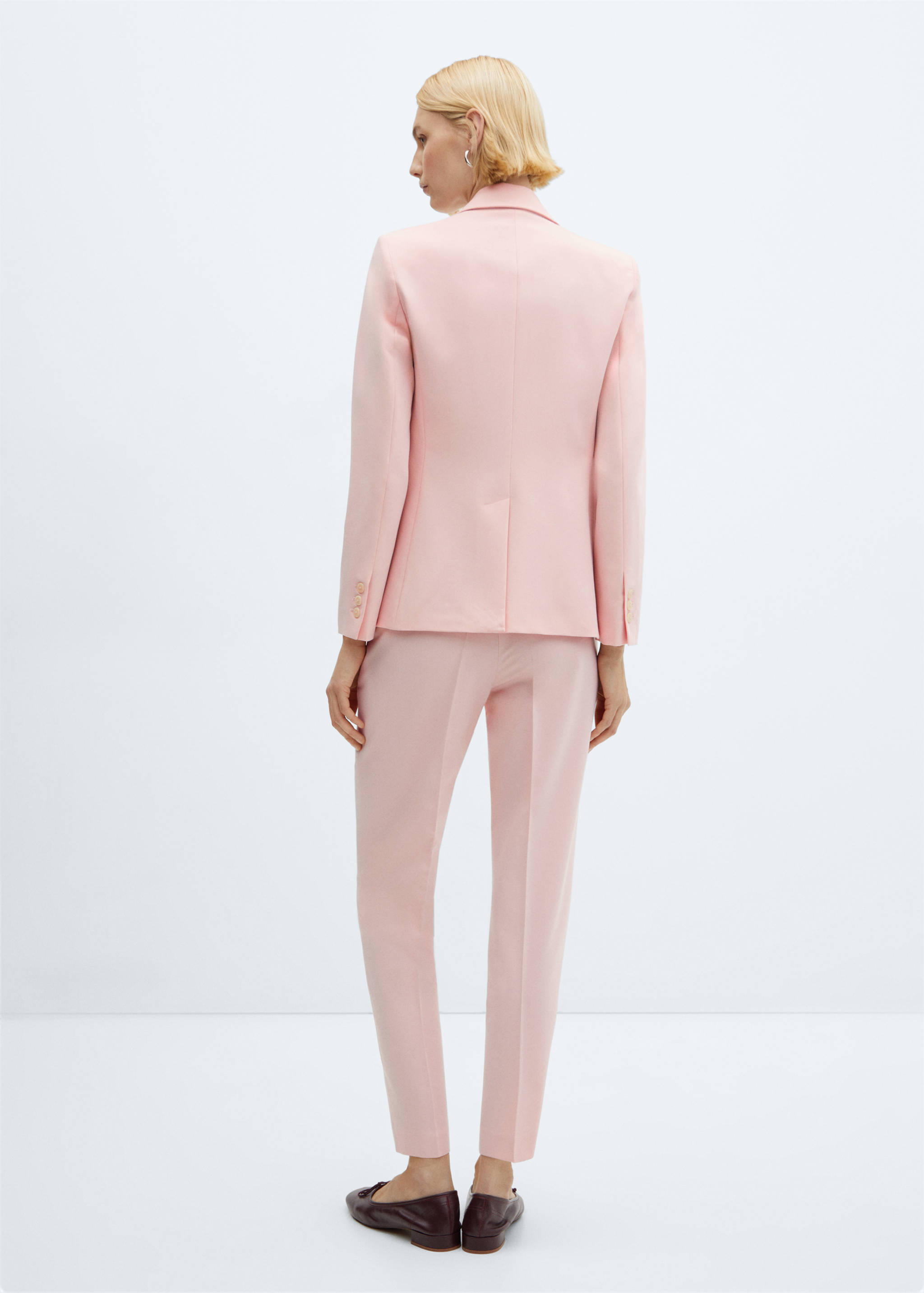 Düz kesim kumaş pantolon - Ürünün arkası