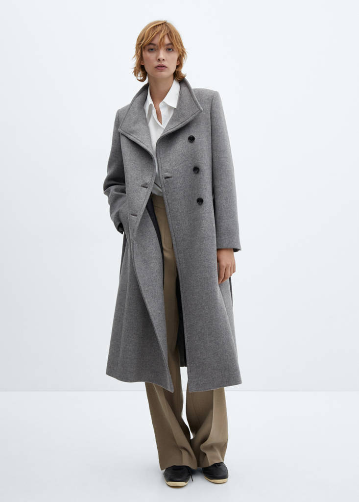 Manteco wool coat with belt — Grey