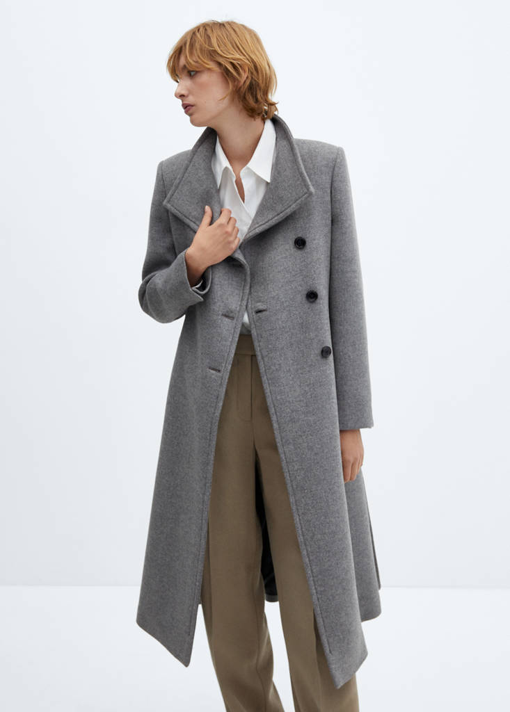 Manteco wool coat with belt — Grey