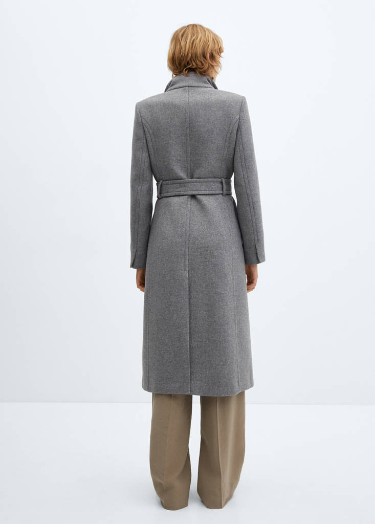 Manteco wool coat with belt — Grey