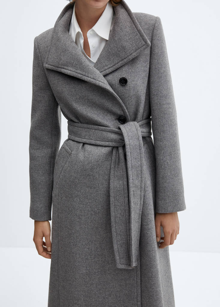 Manteco wool coat with belt — Grey