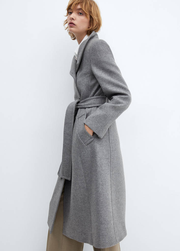 Manteco wool coat with belt — Grey