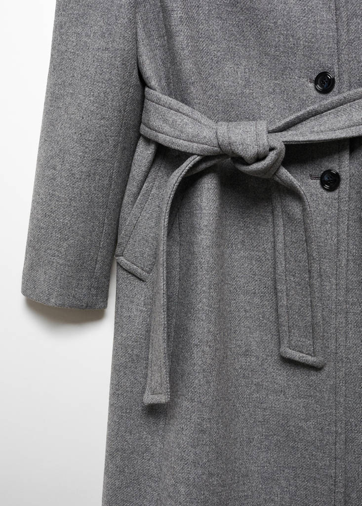 Manteco wool coat with belt — Grey
